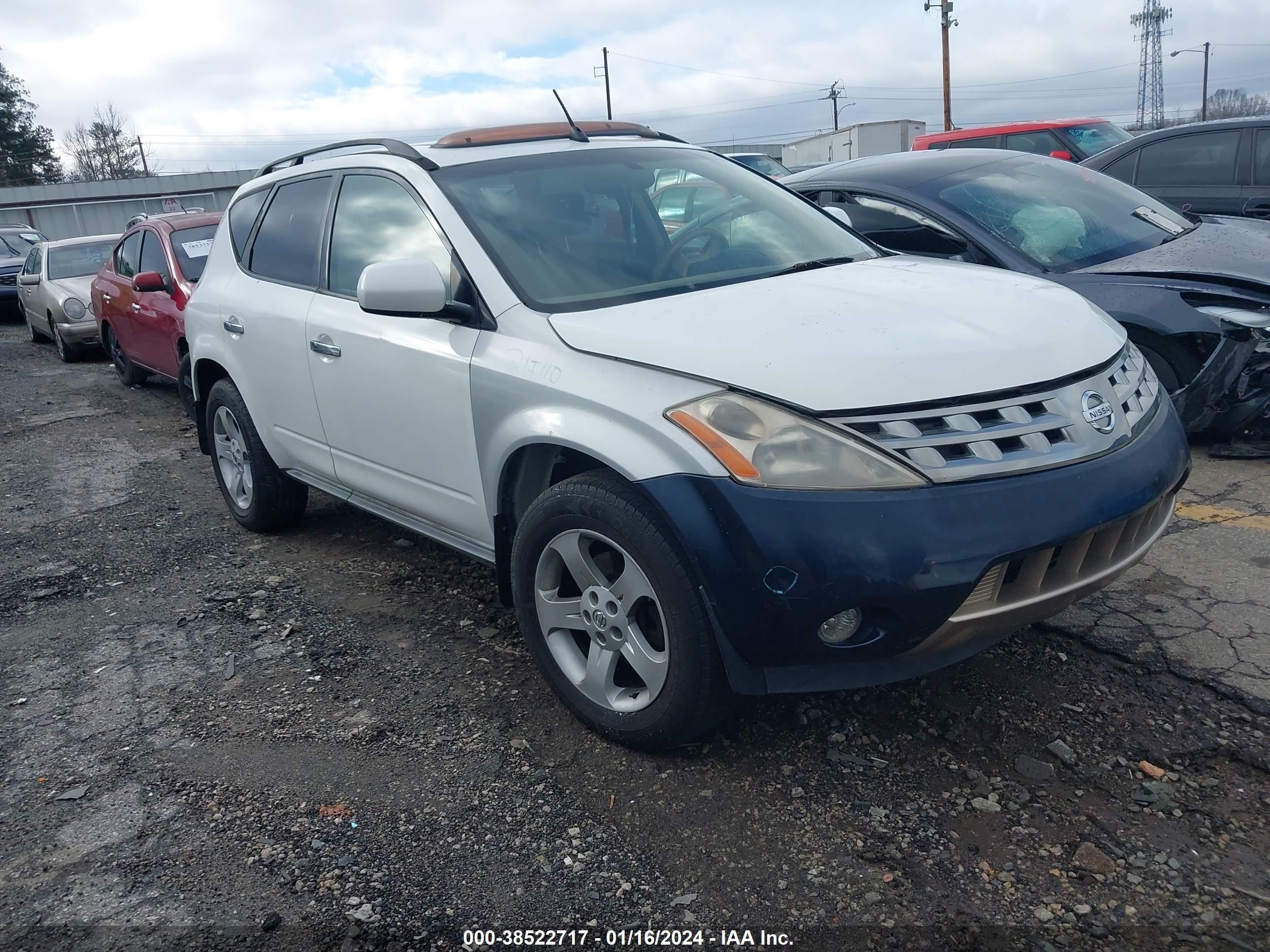 nissan murano 2005 jn8az08w25w417745