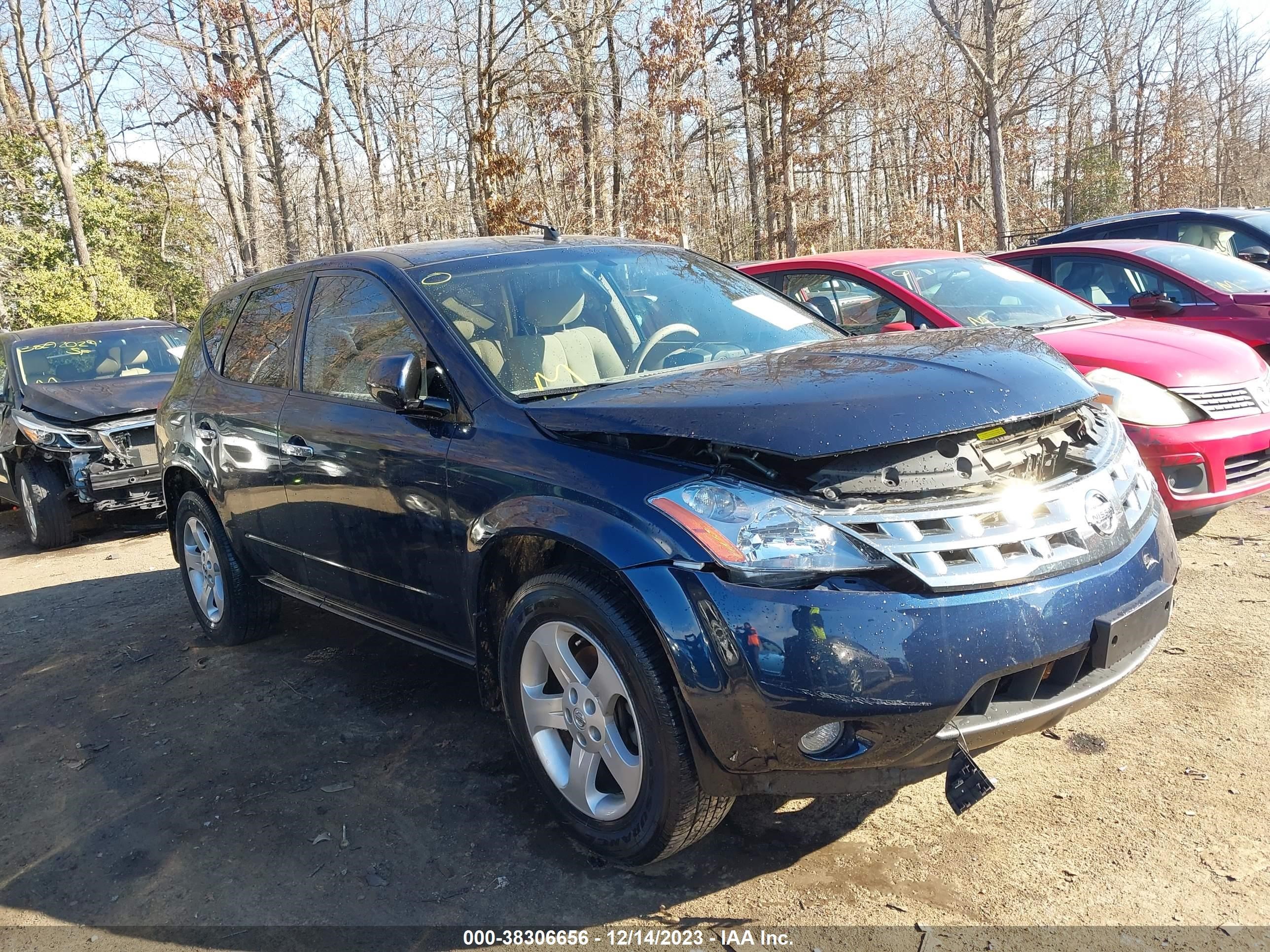 nissan murano 2004 jn8az08w34w338020