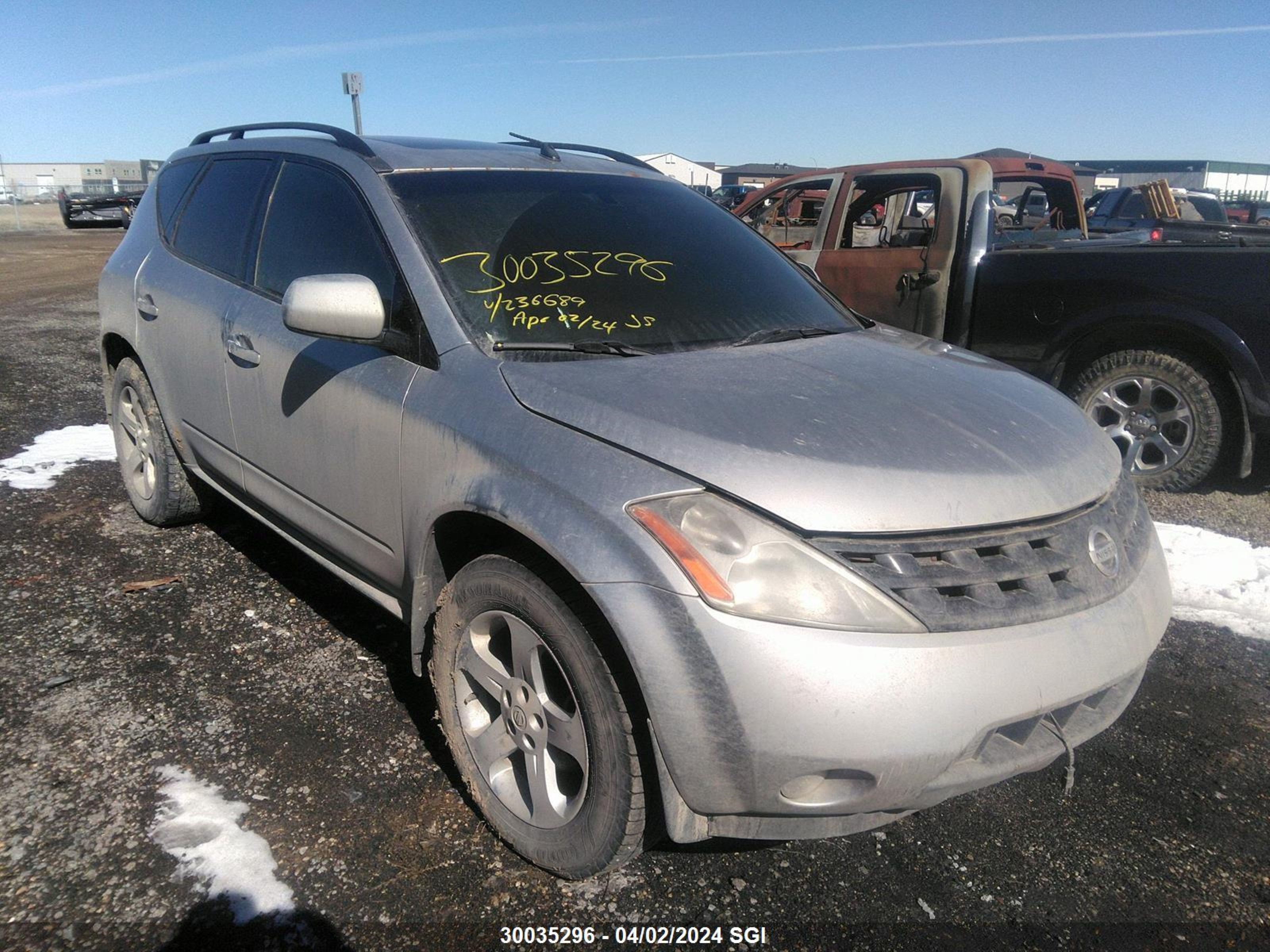 nissan murano 2003 jn8az08w43w236689