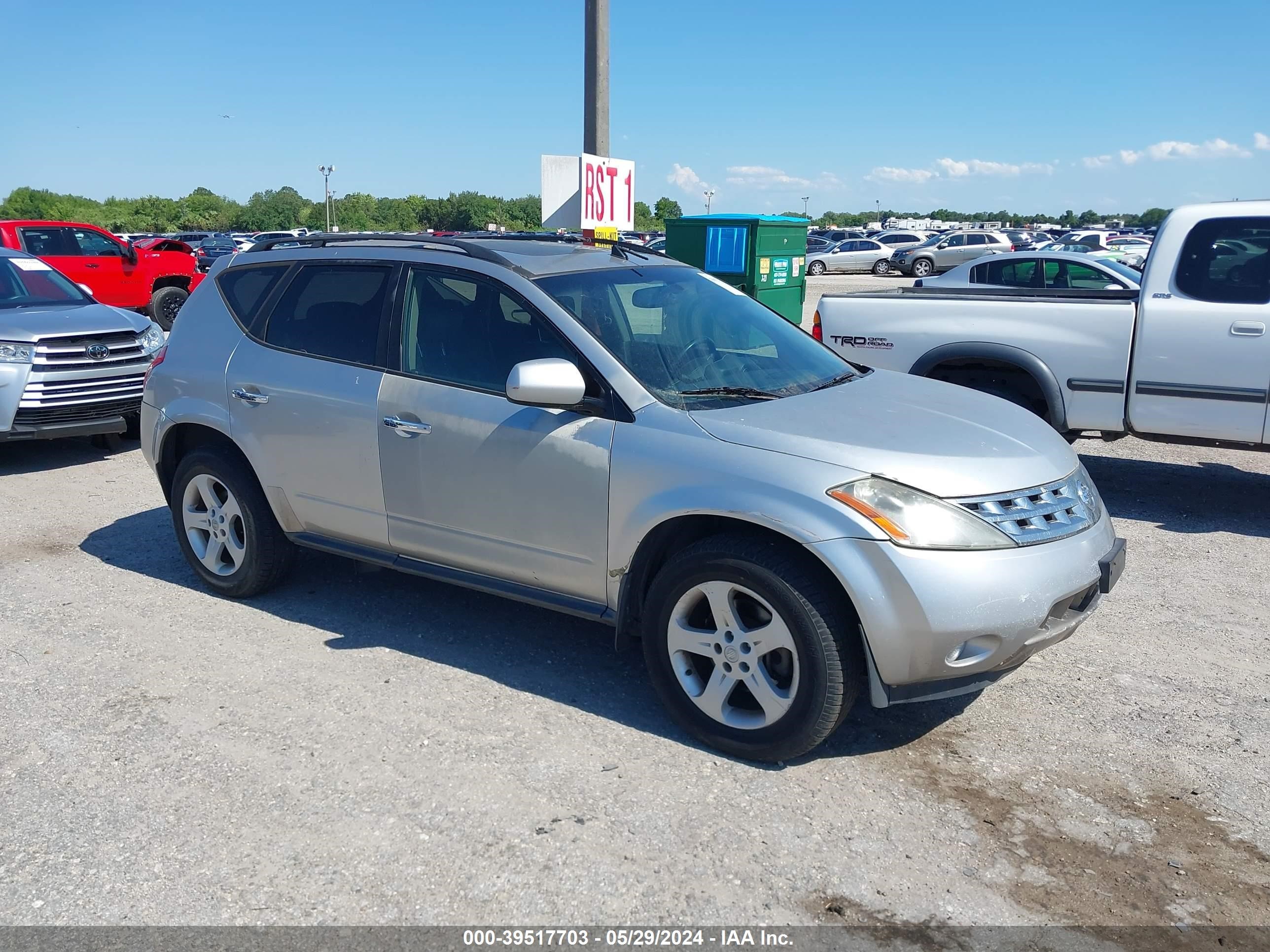 nissan murano 2004 jn8az08w74w329658