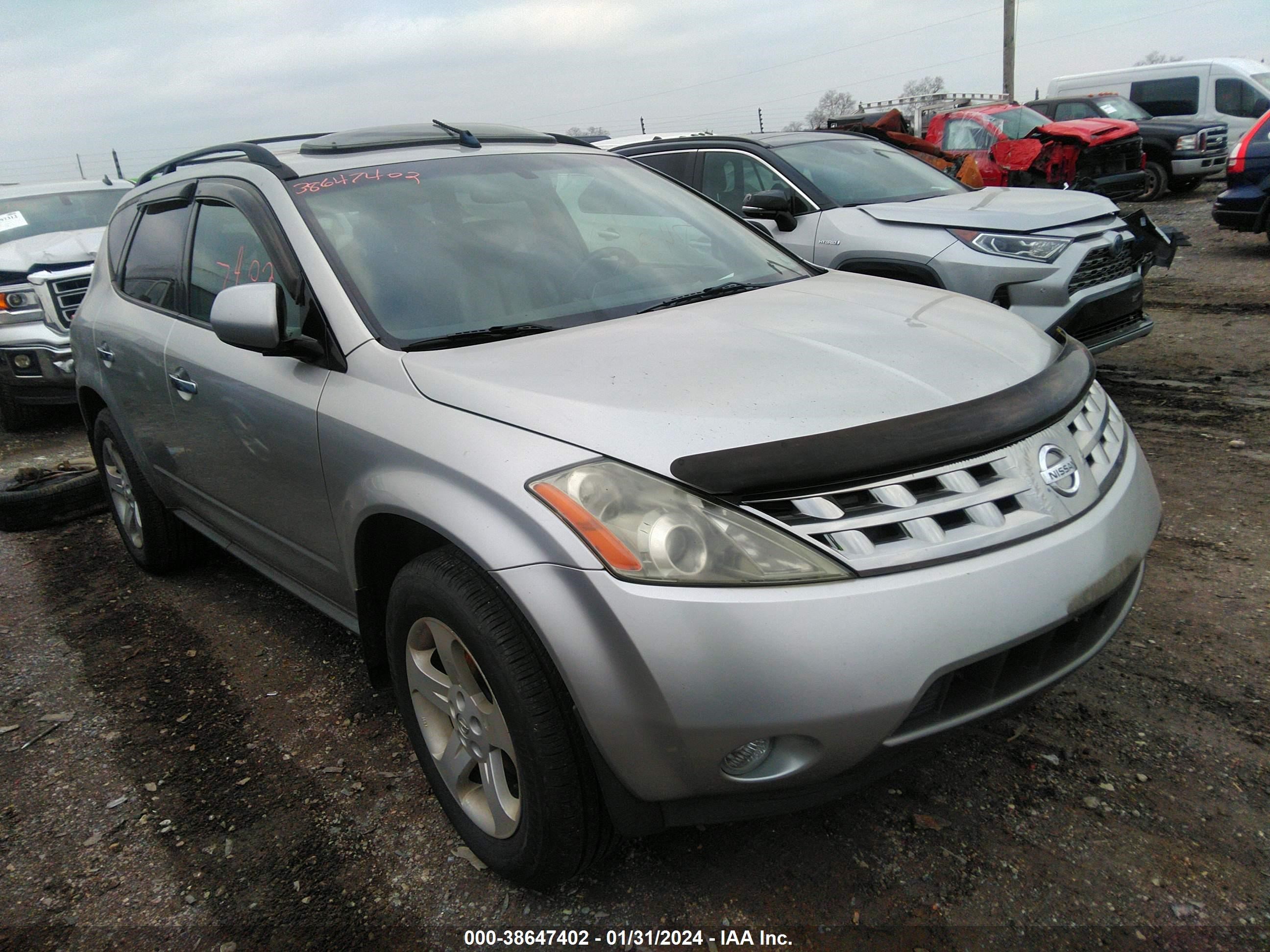 nissan murano 2004 jn8az08w74w333189