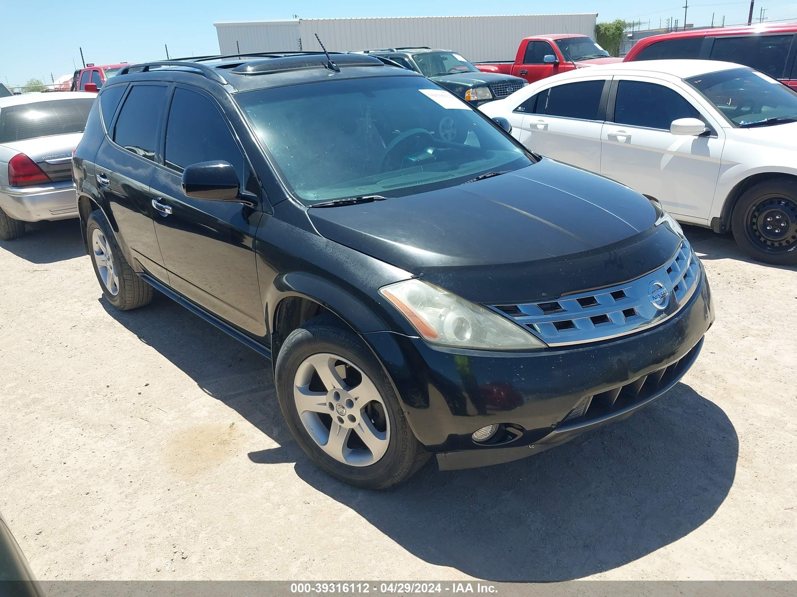 nissan murano 2004 jn8az08w94w328270