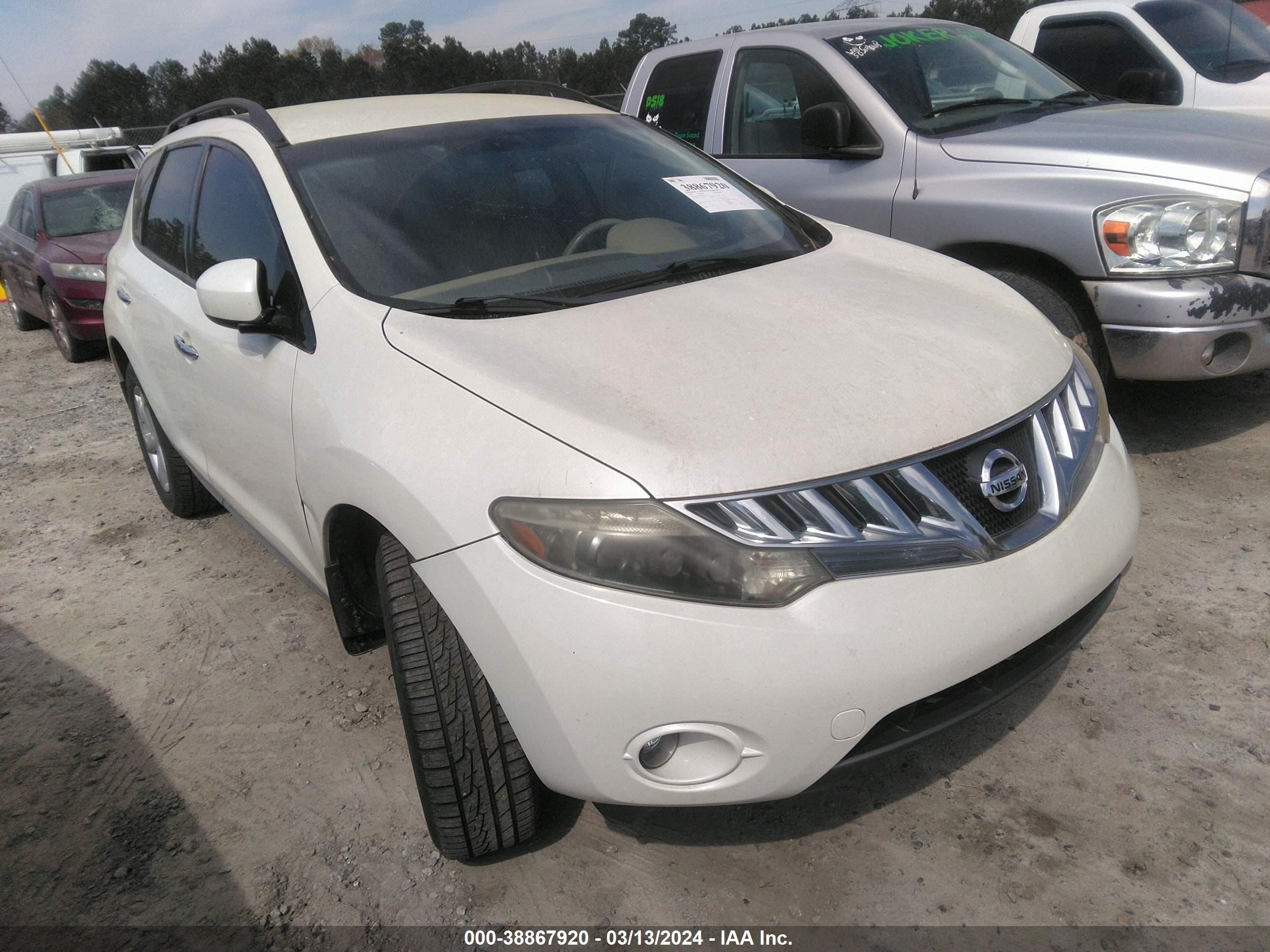 nissan murano 2009 jn8az18u09w019038