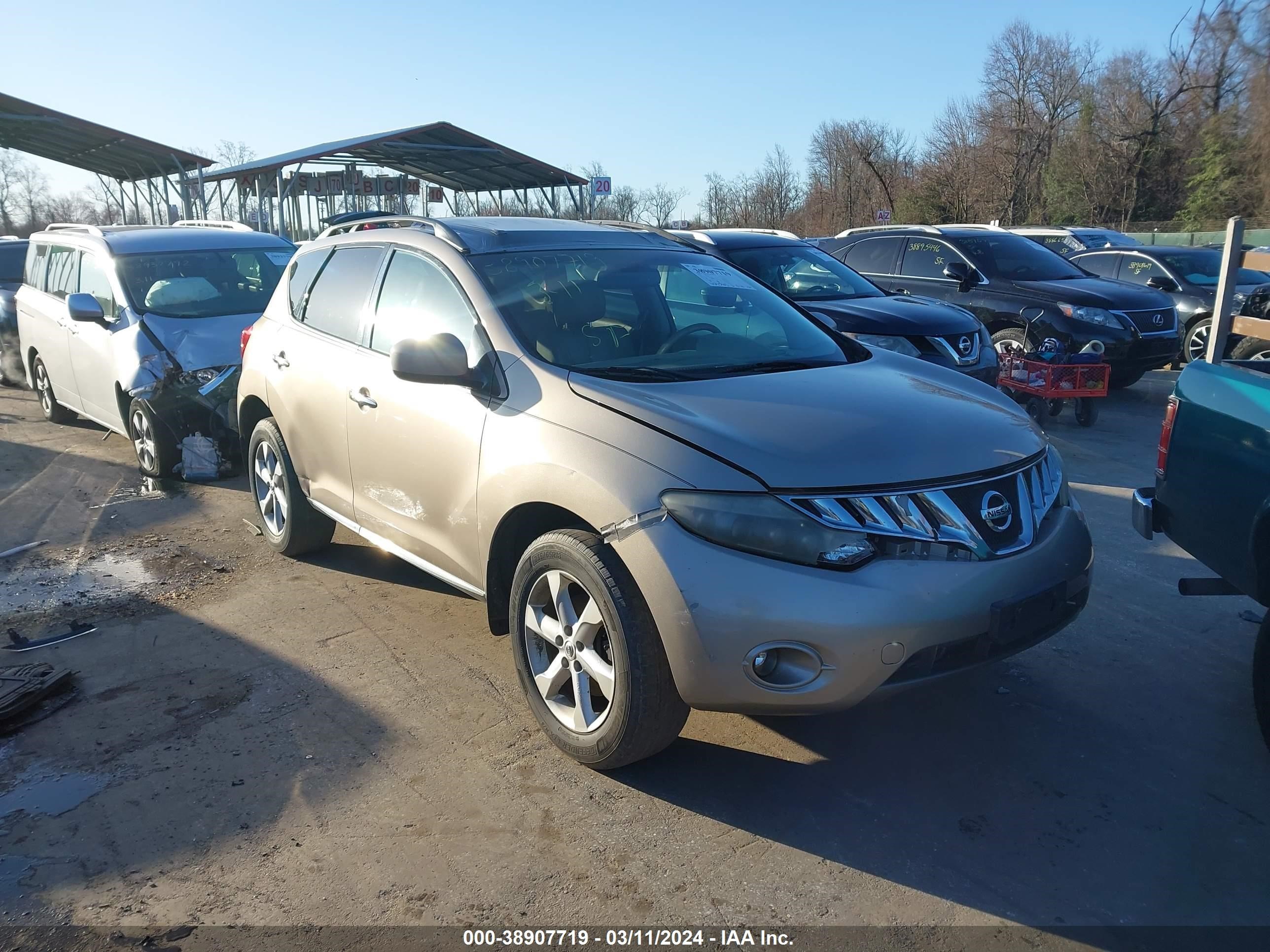 nissan murano 2009 jn8az18u29w013984