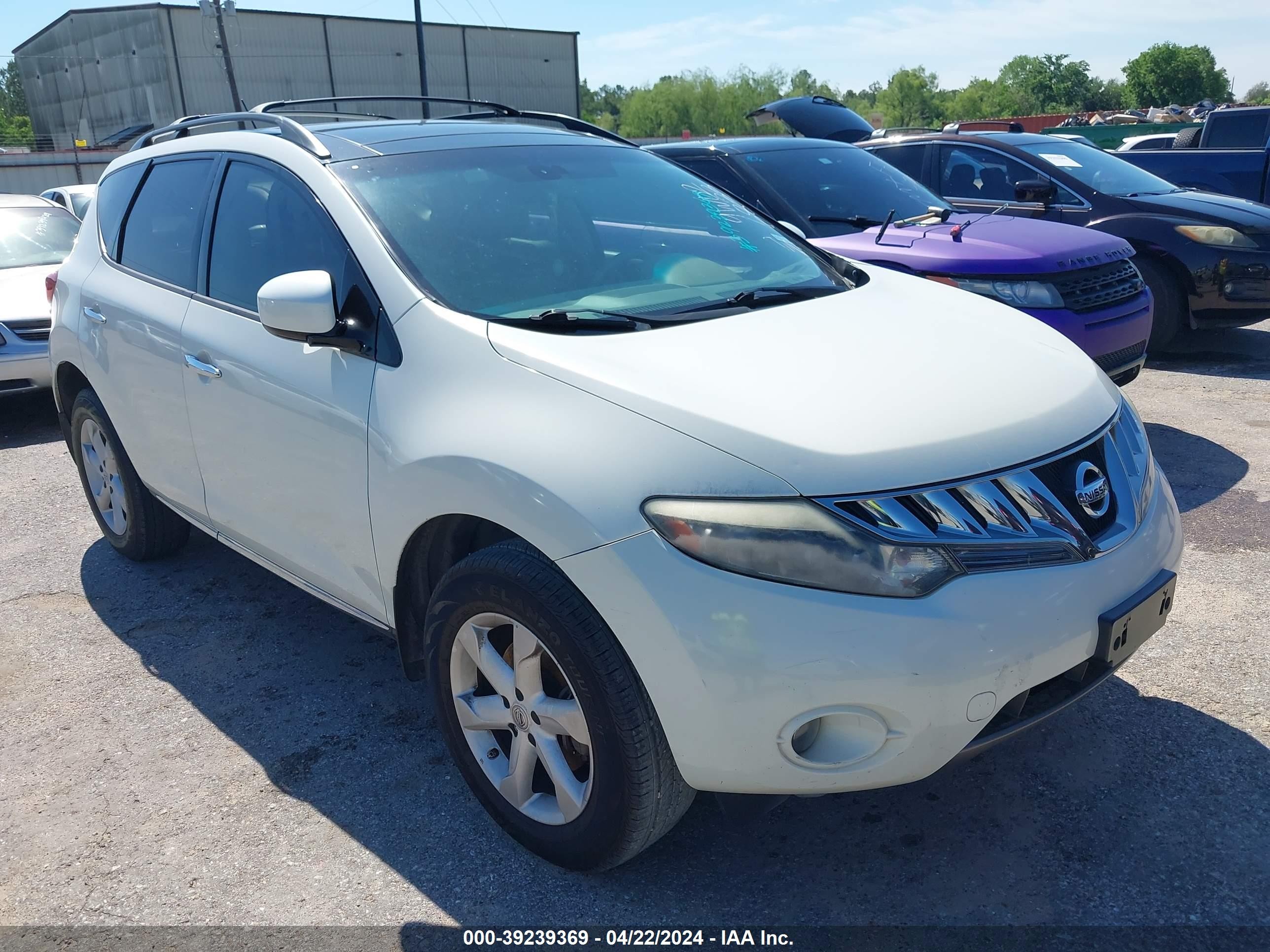 nissan murano 2009 jn8az18u29w026833