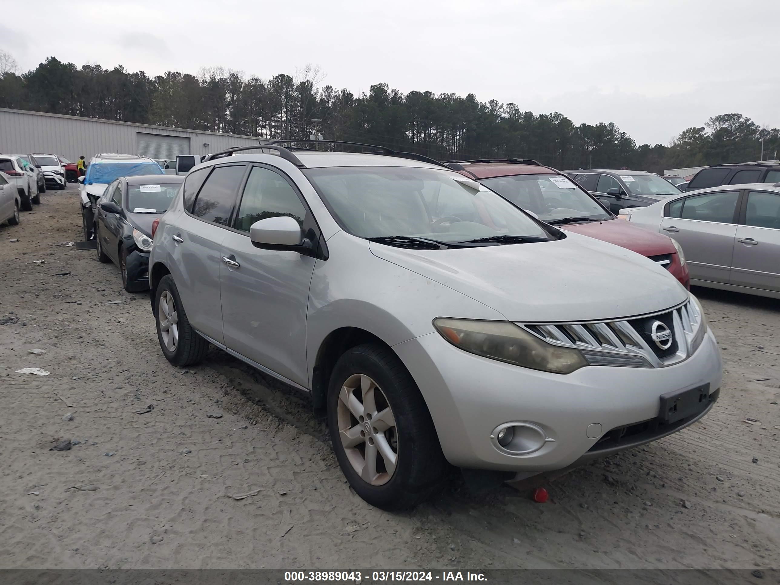 nissan murano 2009 jn8az18u49w005515