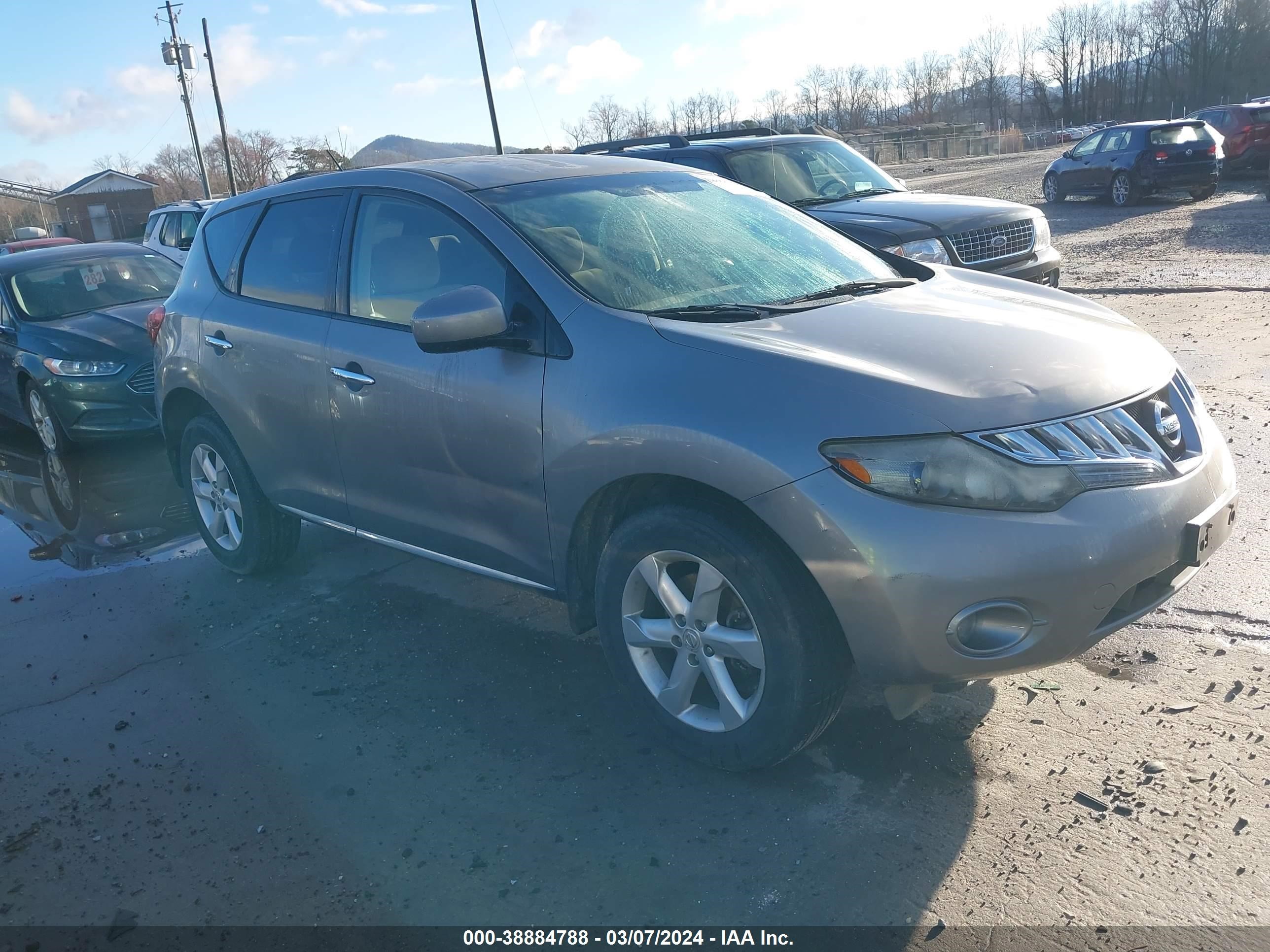 nissan murano 2009 jn8az18w39w112797