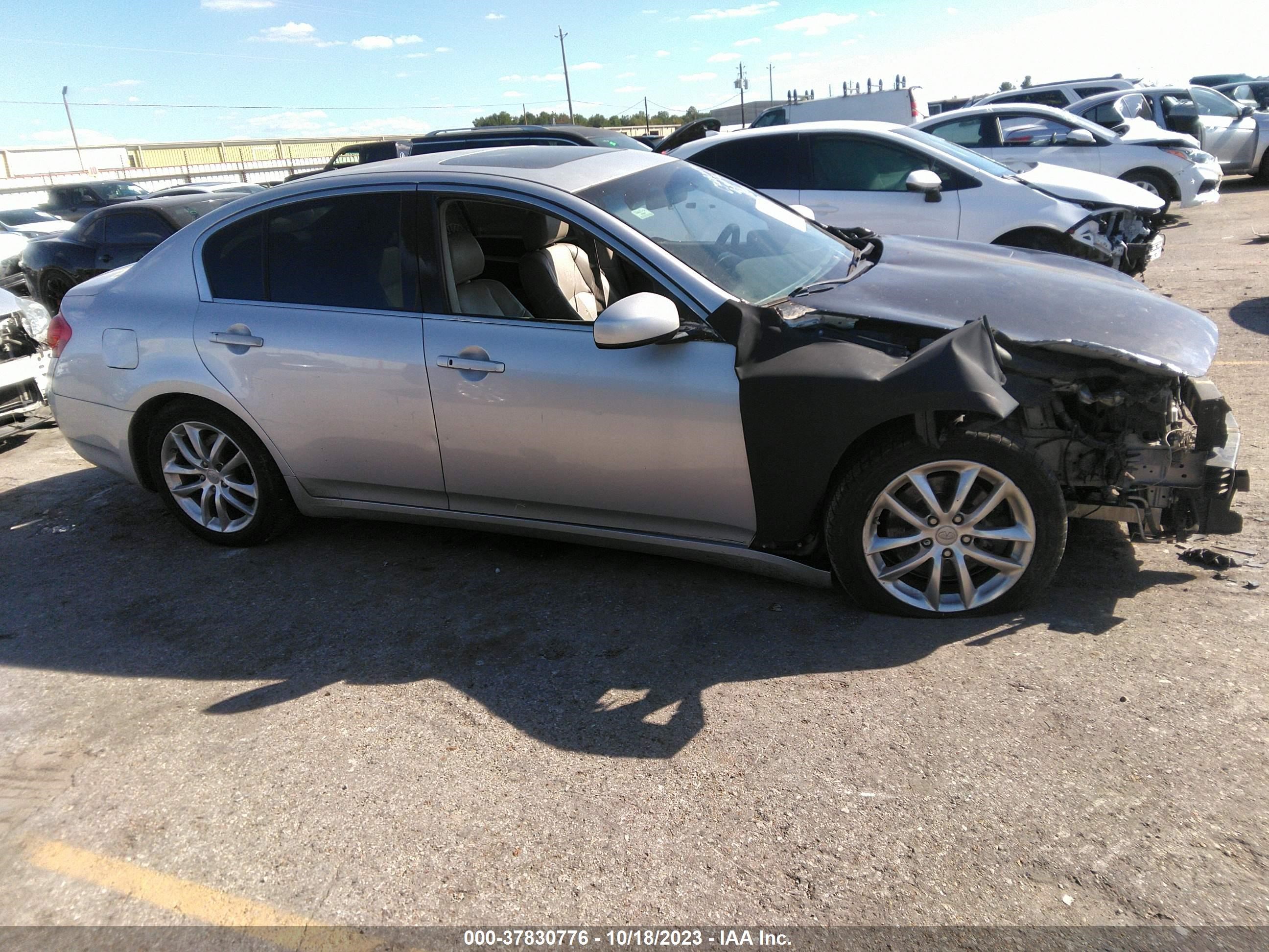 infiniti g 2007 jnkbv61e17m705639