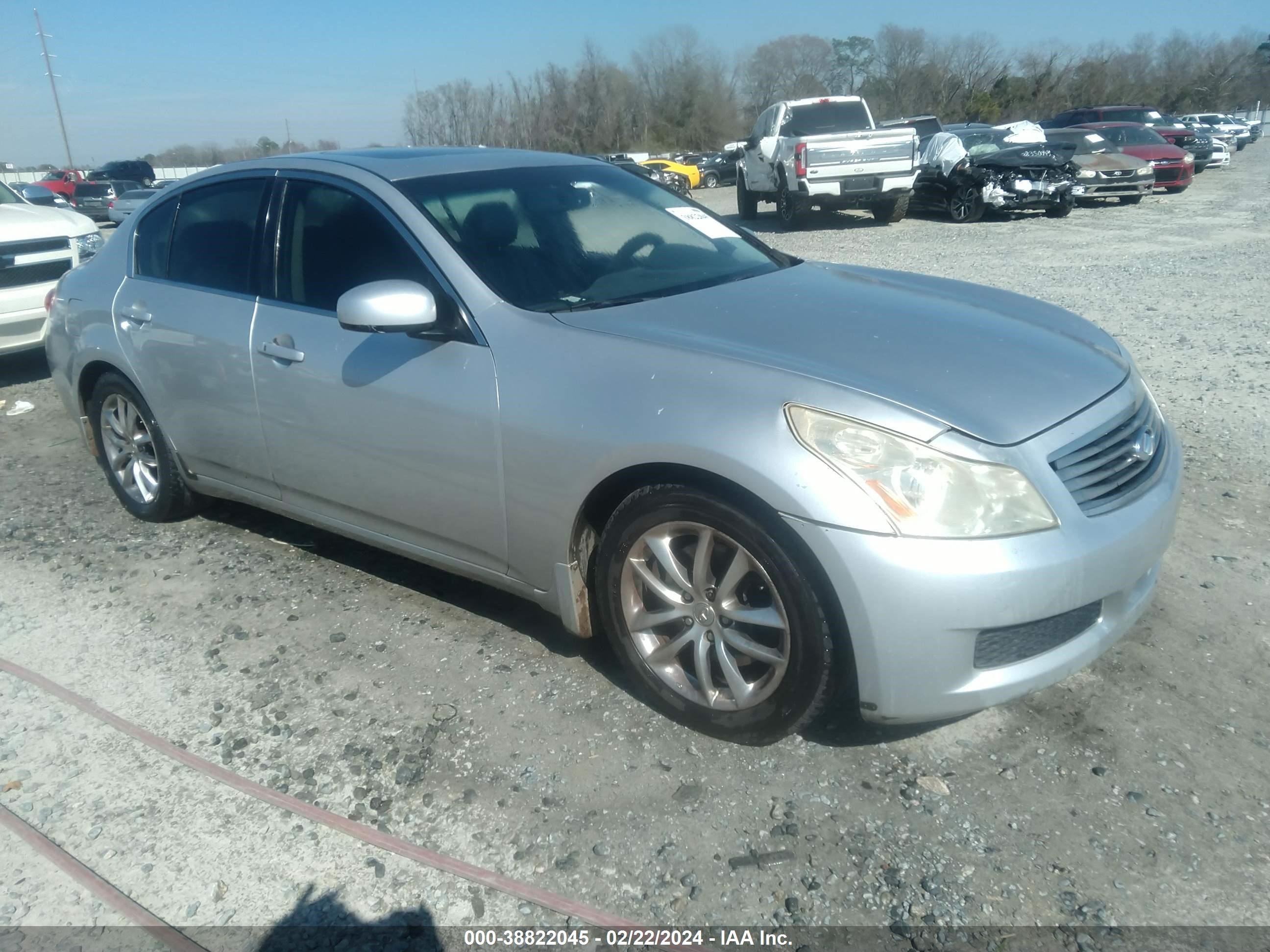 infiniti g 2008 jnkbv61ex8m222362