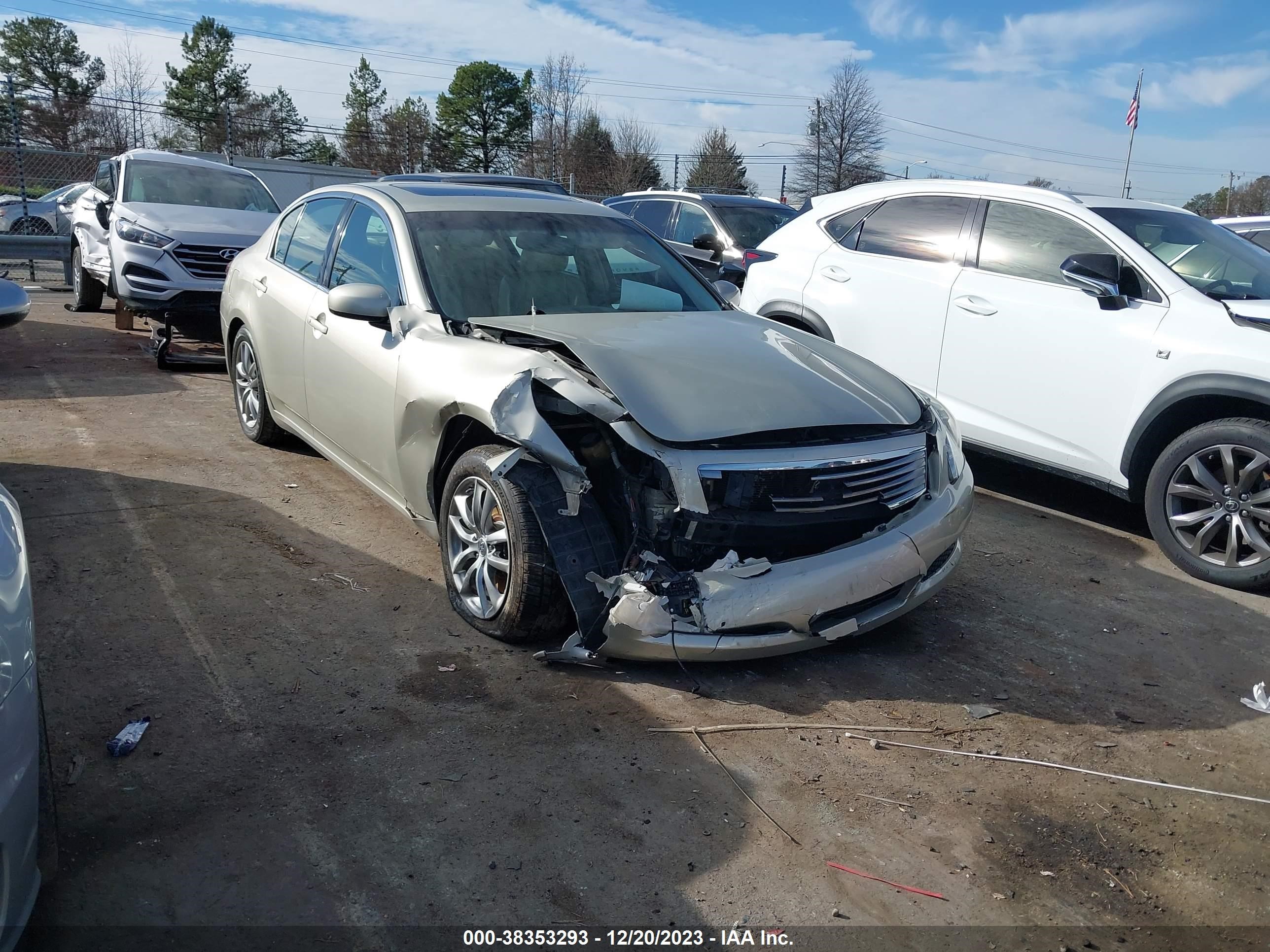 infiniti g 2007 jnkbv61f37m800745