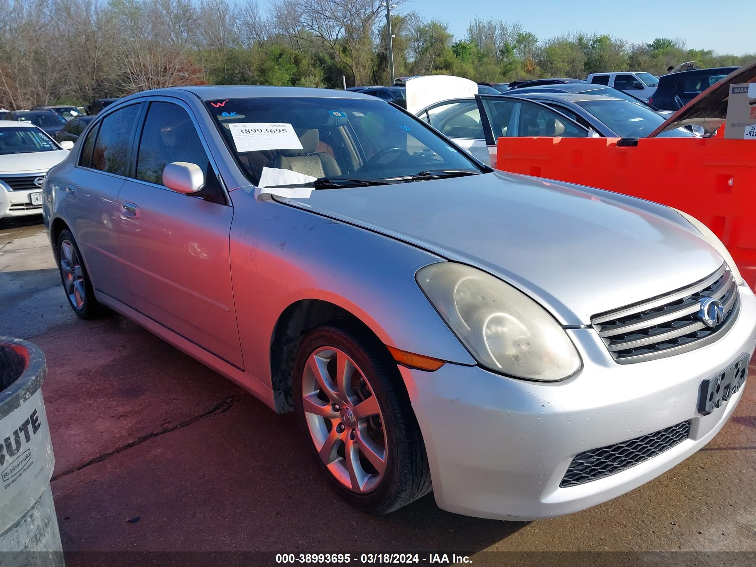 infiniti g 2006 jnkcv51e36m509957