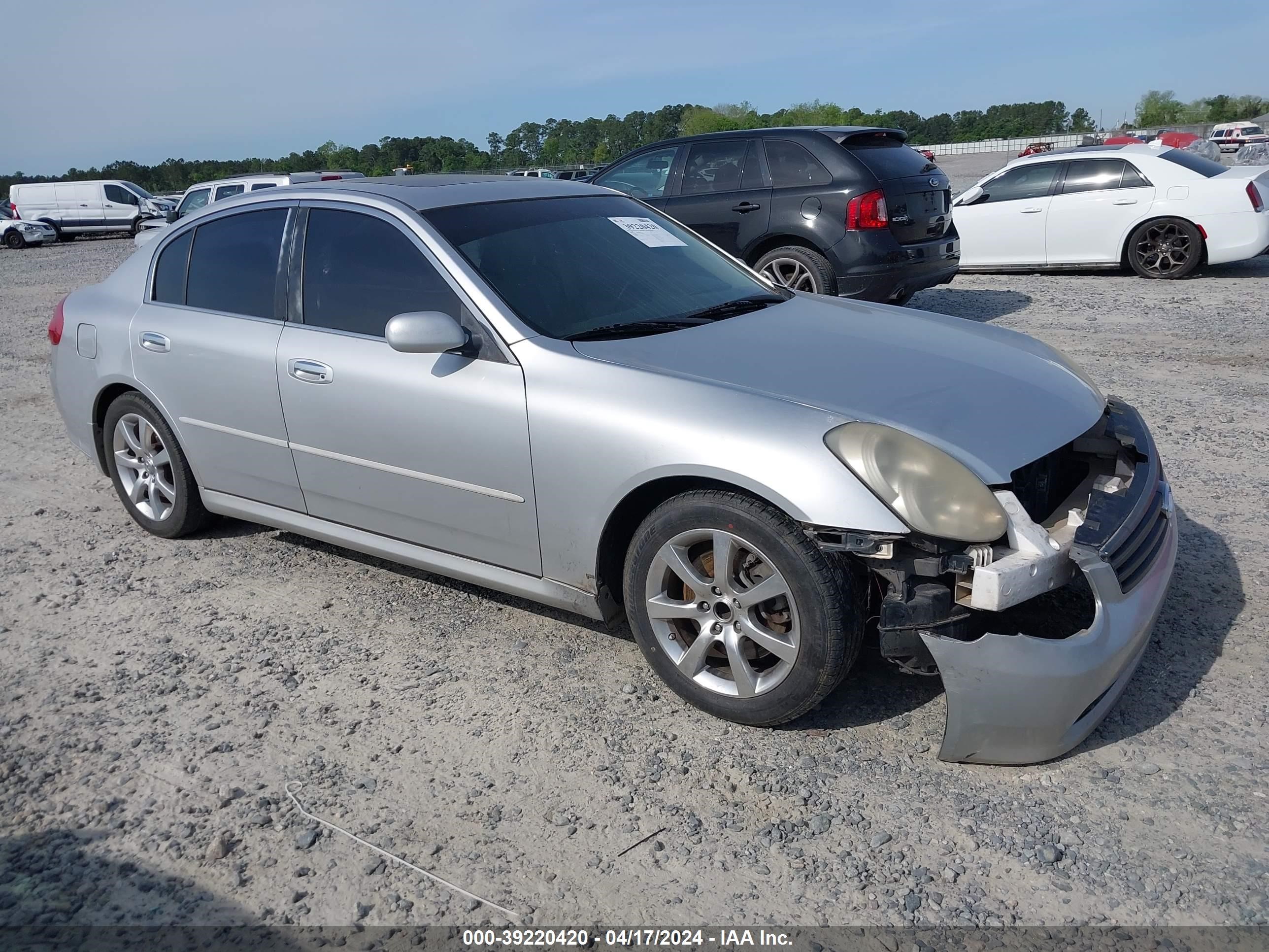 infiniti g 2006 jnkcv51e56m508986