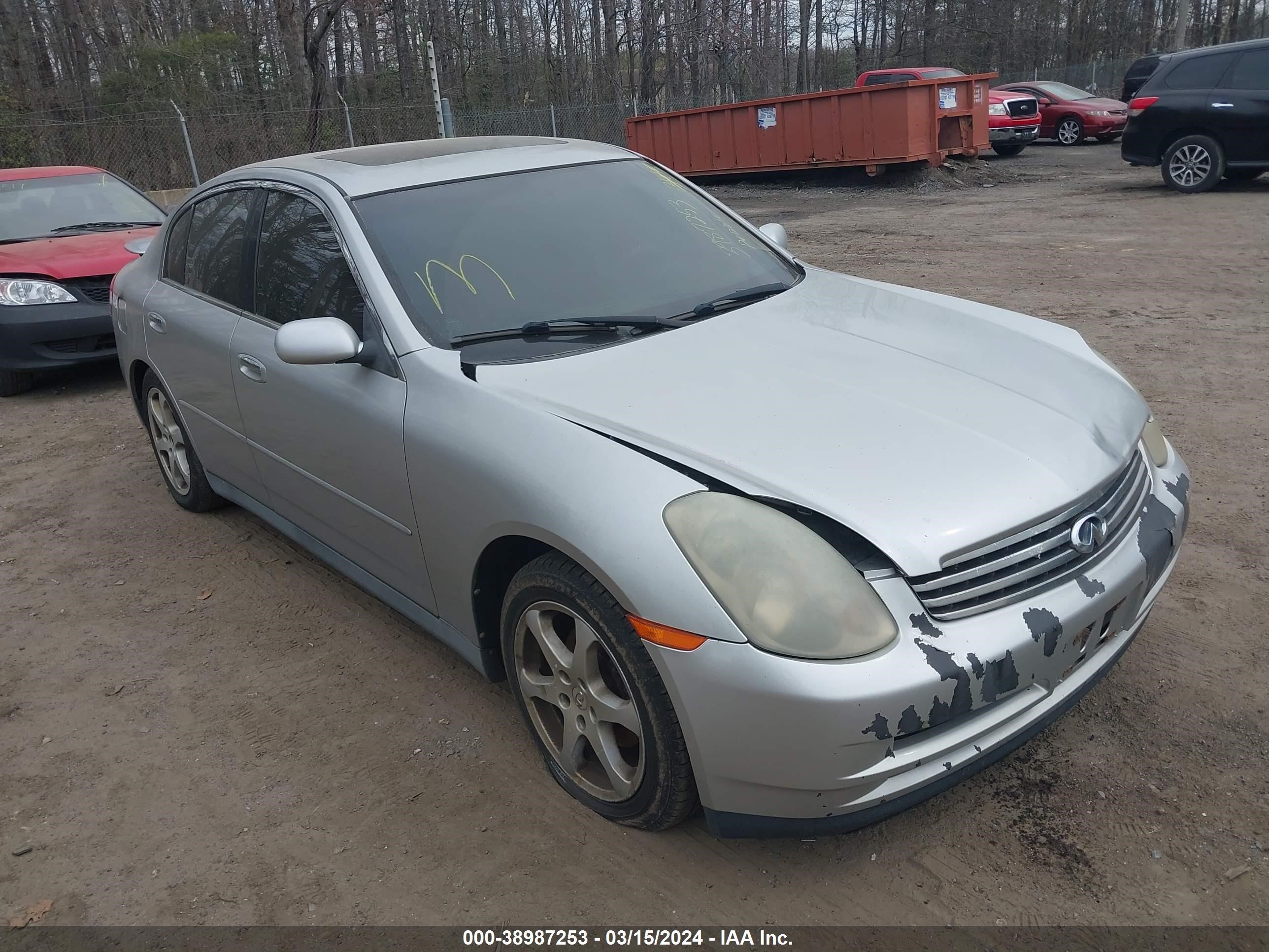 infiniti g 2003 jnkcv51e73m019534