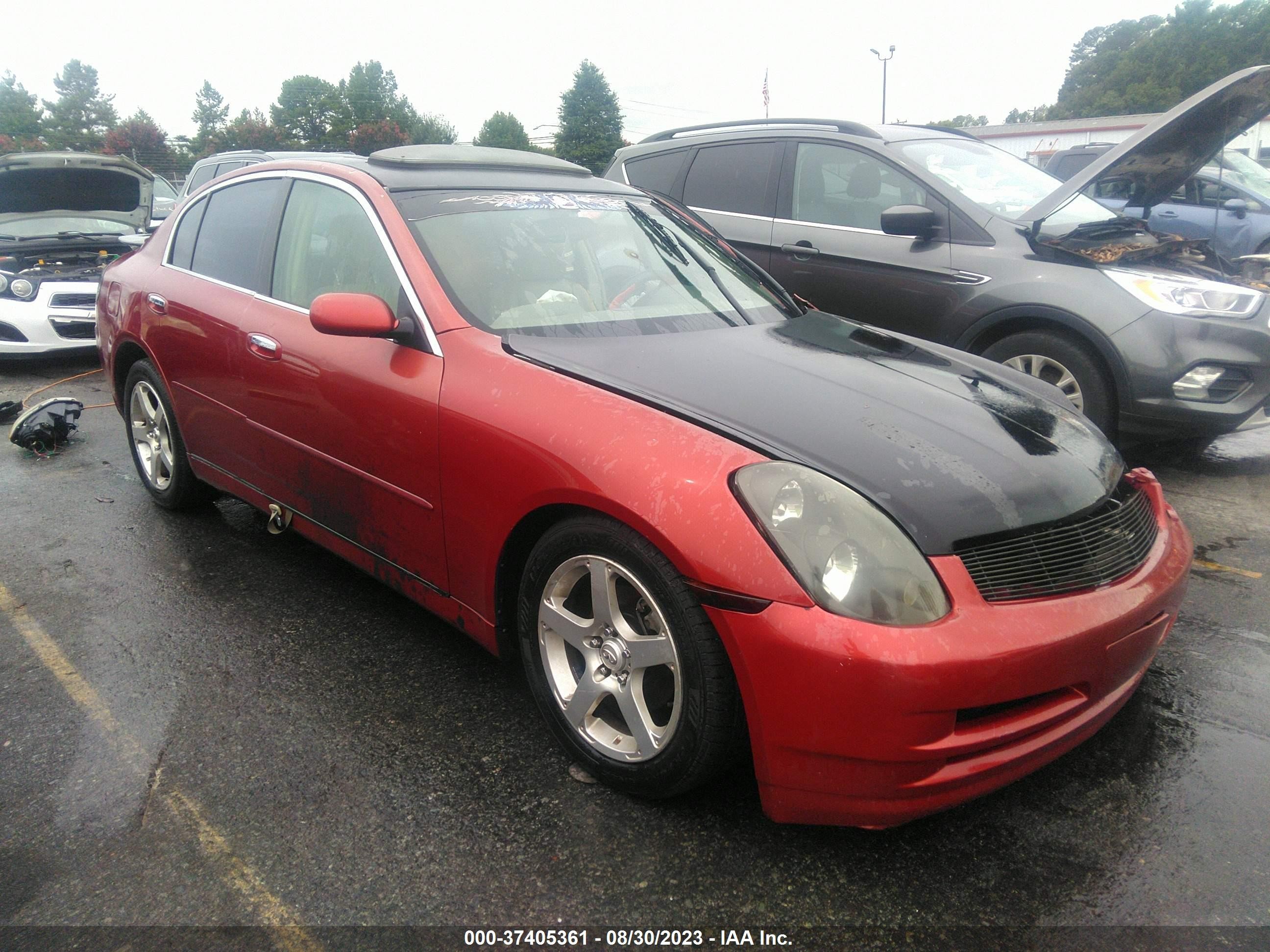 infiniti g 2003 jnkcv51e73m326007