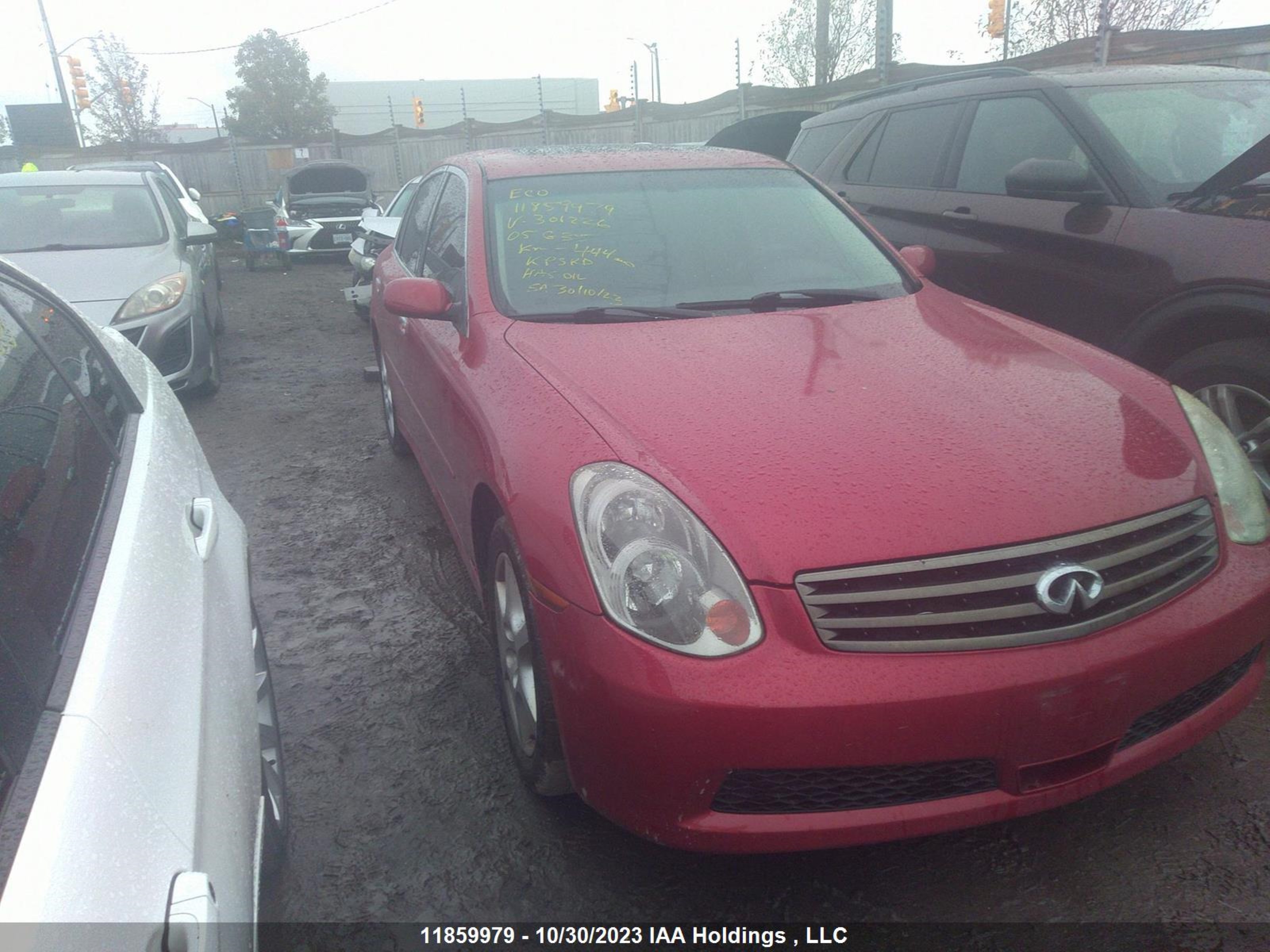 infiniti g 2005 jnkcv51fx5m301226