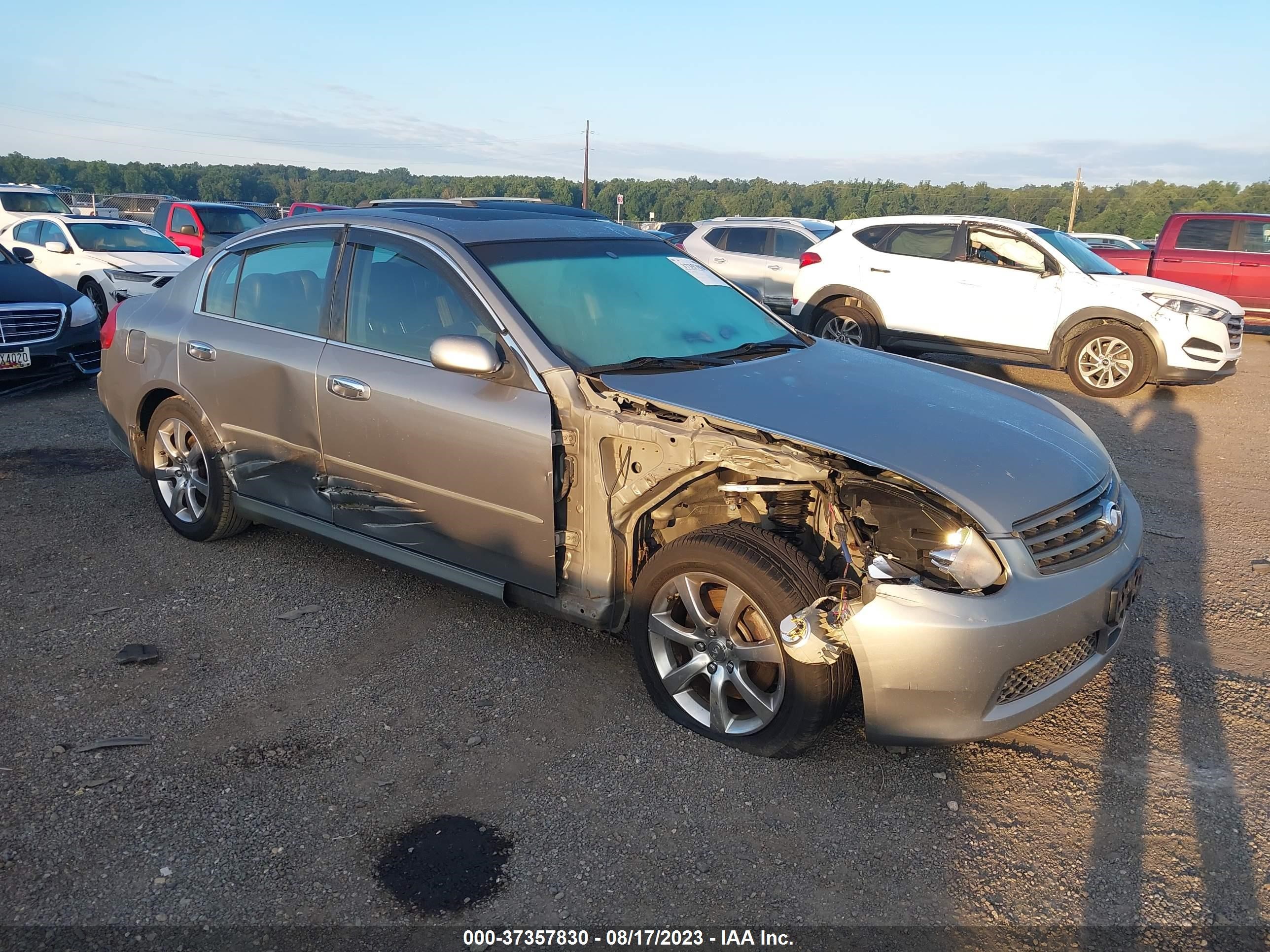 infiniti g 2006 jnkcv51fx6m604959