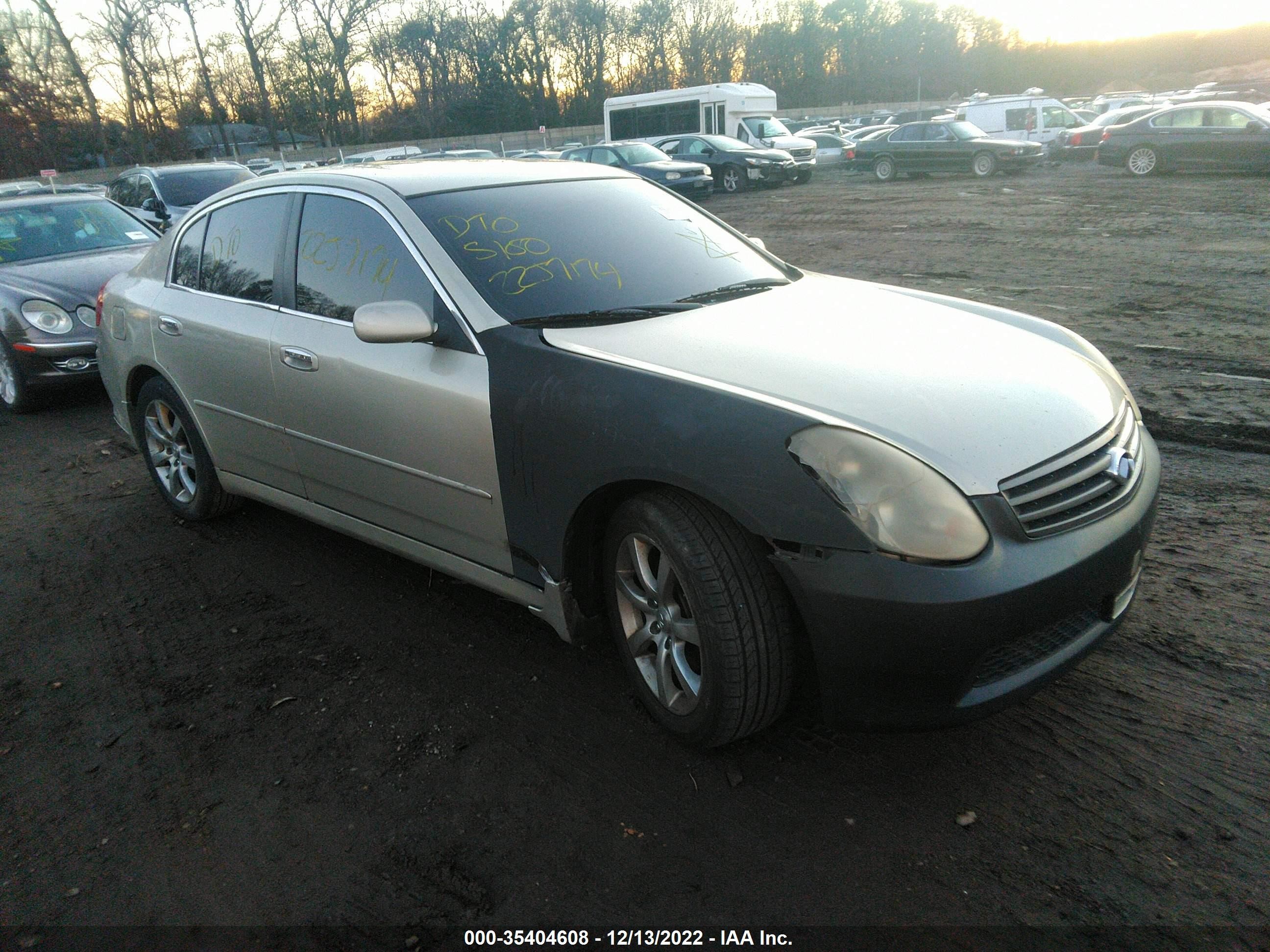 infiniti g 2006 jnkcv51fx6m605951