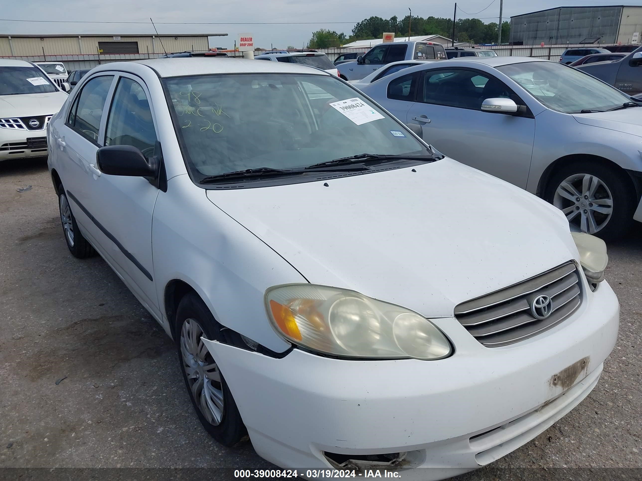 toyota corolla 2003 jtdbr32ex30041989