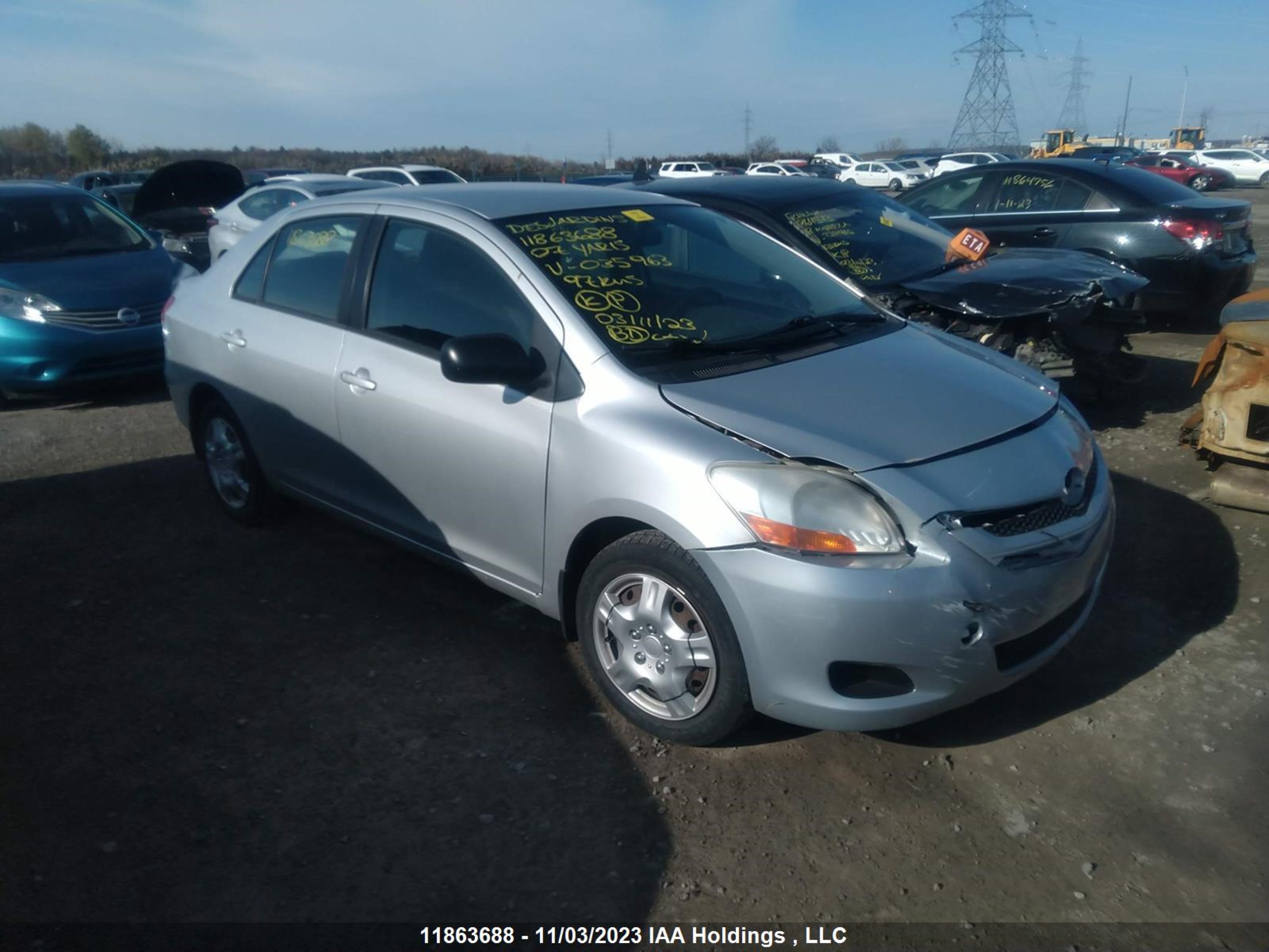 toyota yaris 2007 jtdbt923271035963