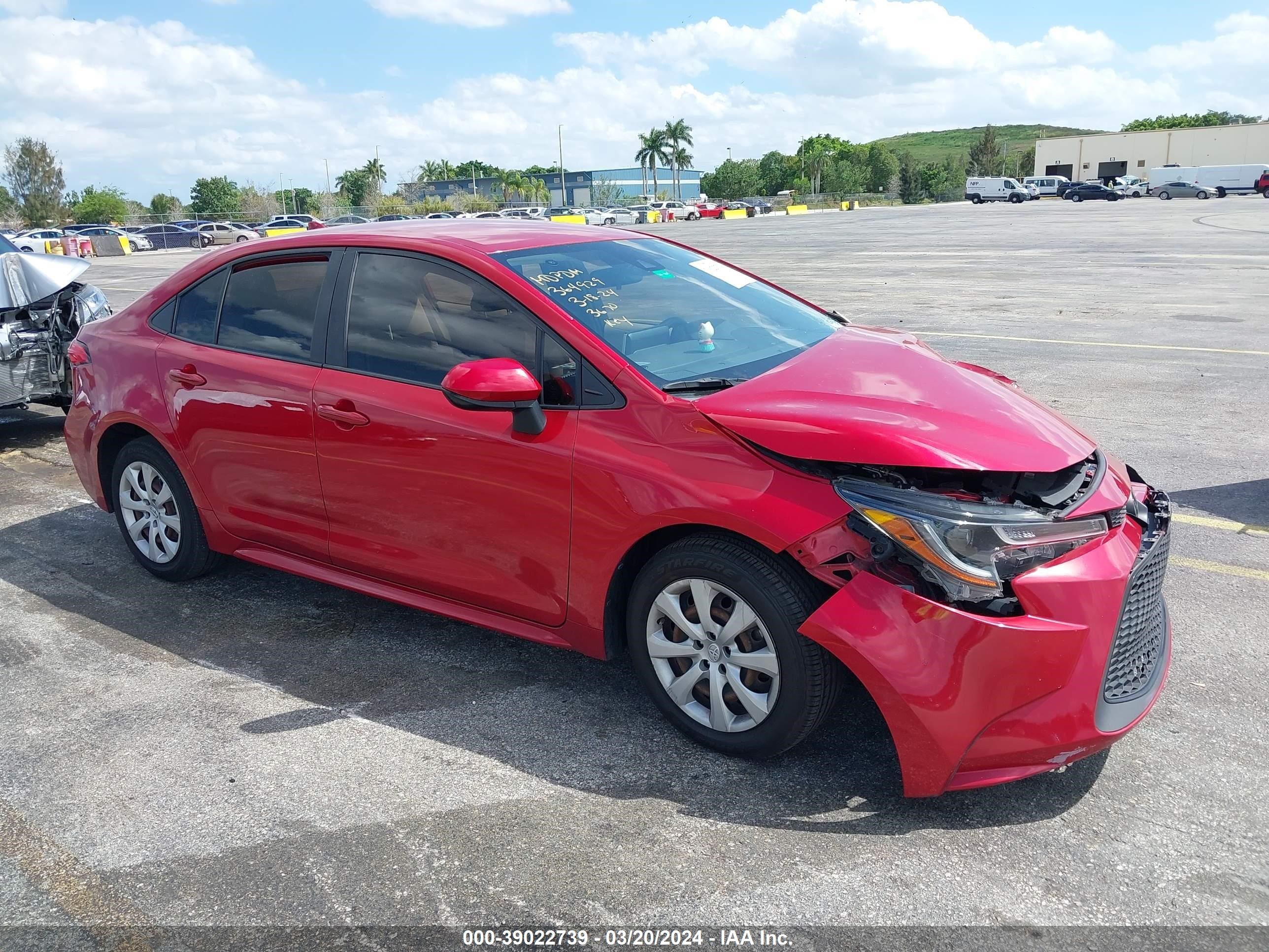 toyota corolla 2020 jtdeprae2lj053670