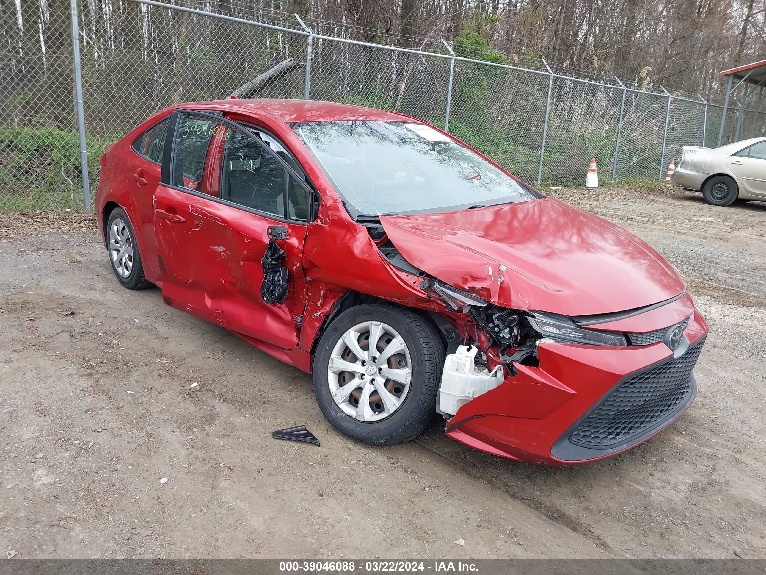 toyota corolla 2020 jtdeprae5lj020937