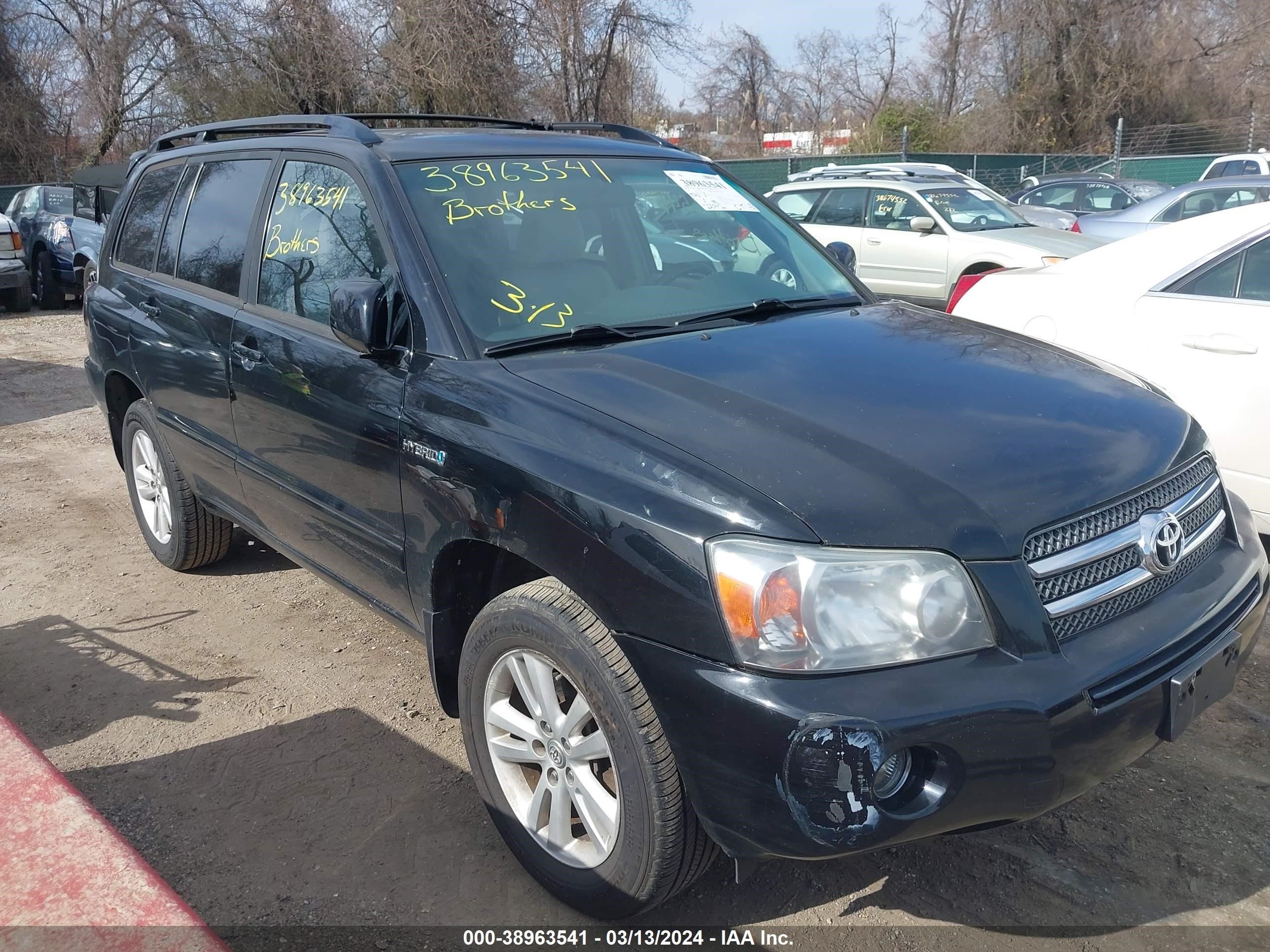 toyota highlander 2007 jteew21a170038091