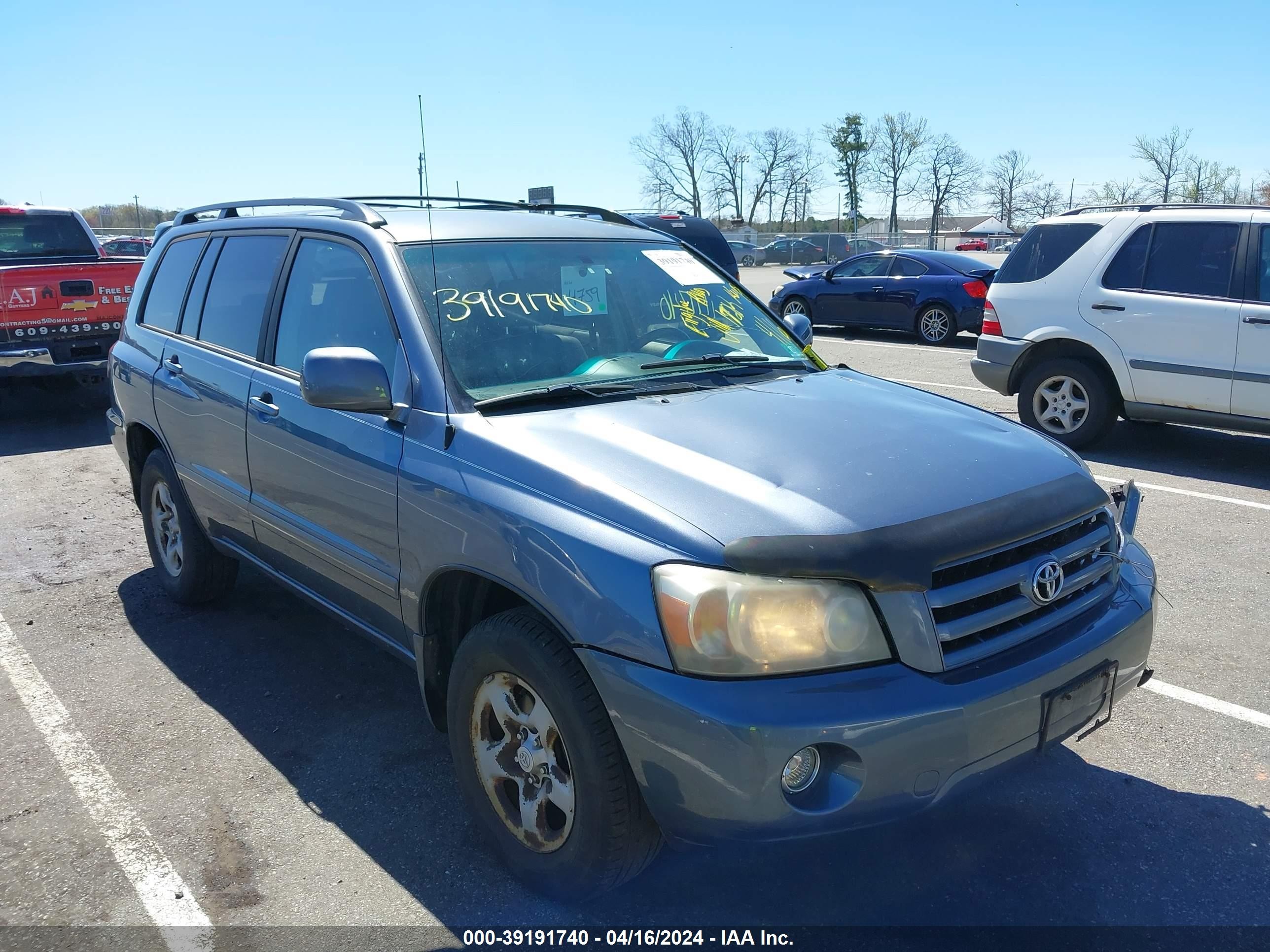 toyota highlander 2007 jtegd21a470157462