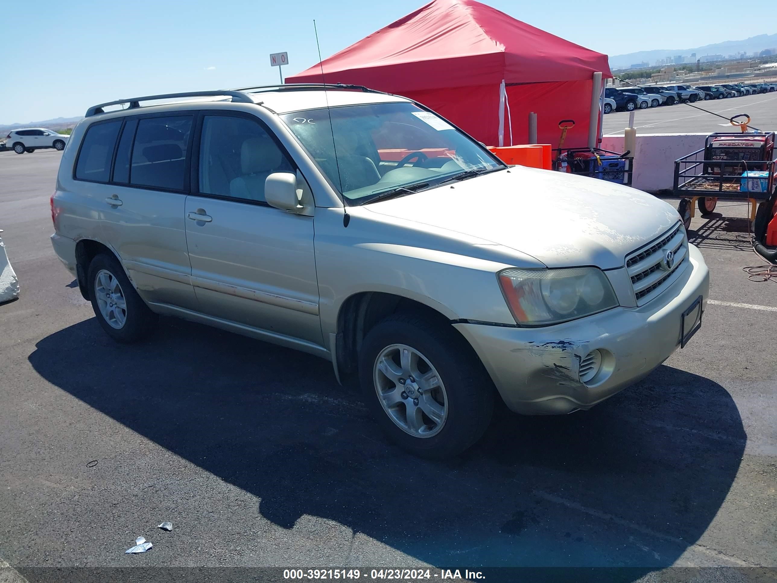 toyota highlander 2001 jtegd21a810018118