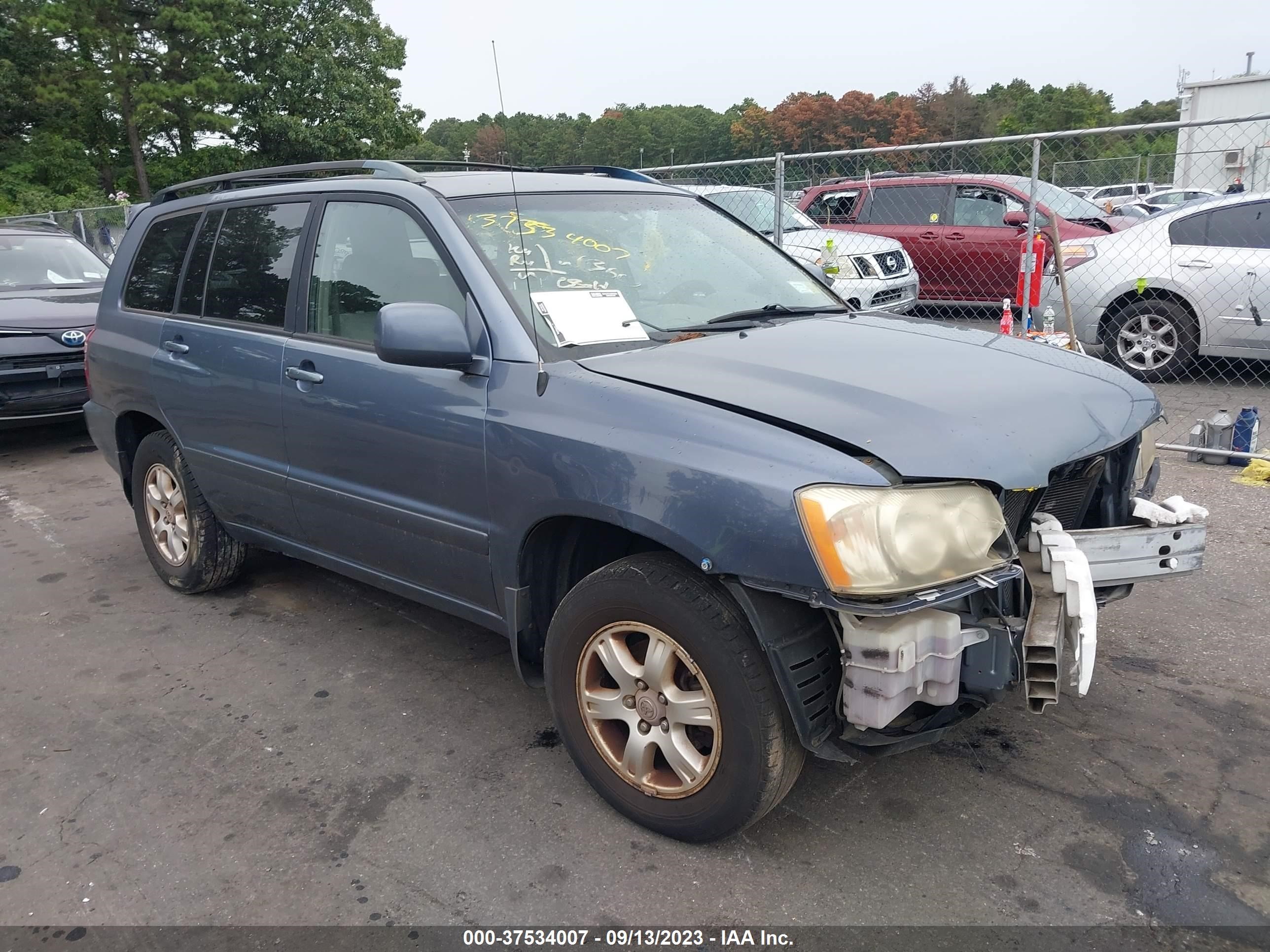 toyota highlander 2002 jtegd21ax20044379