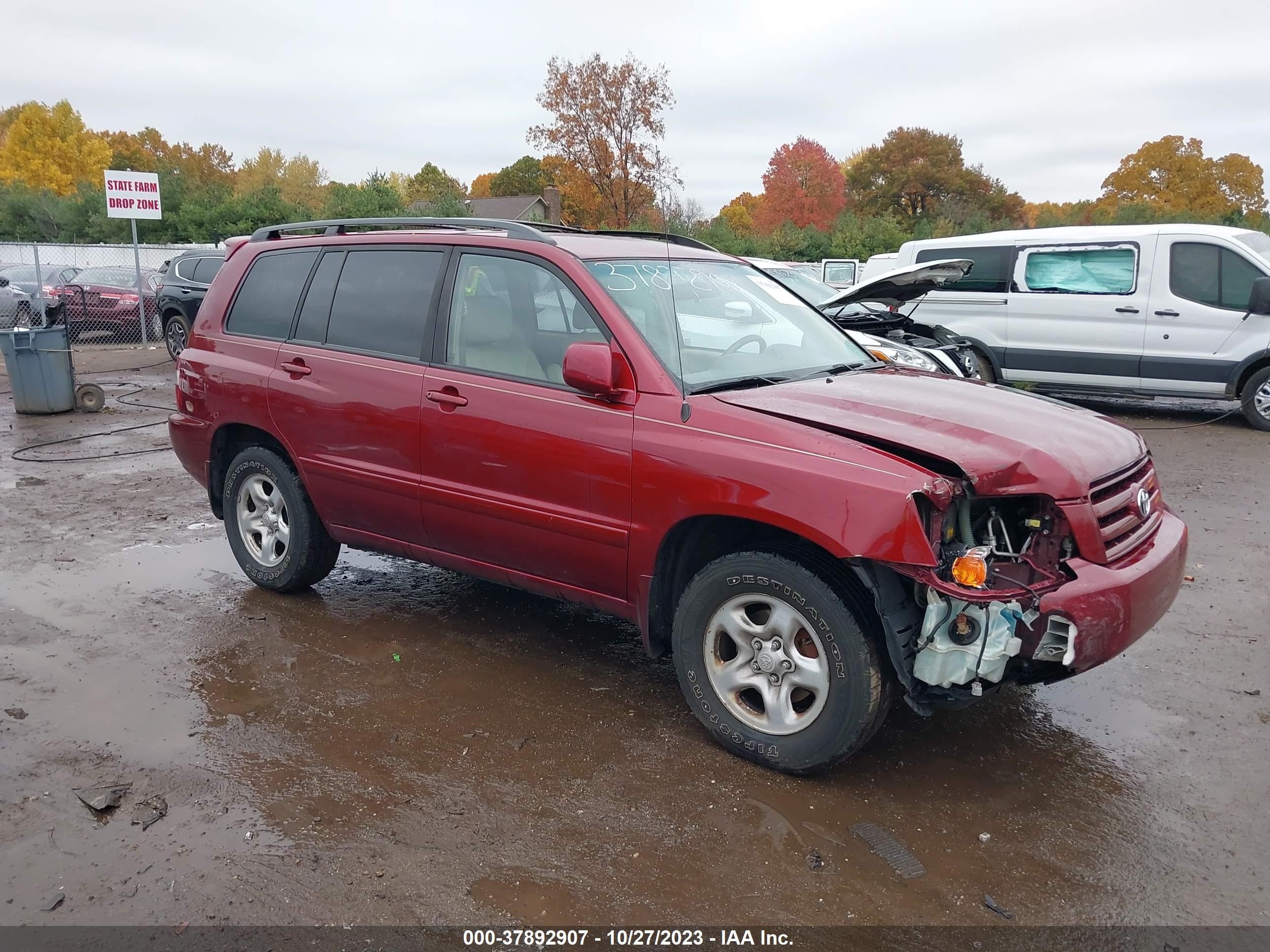 toyota highlander 2007 jtegd21ax70162388