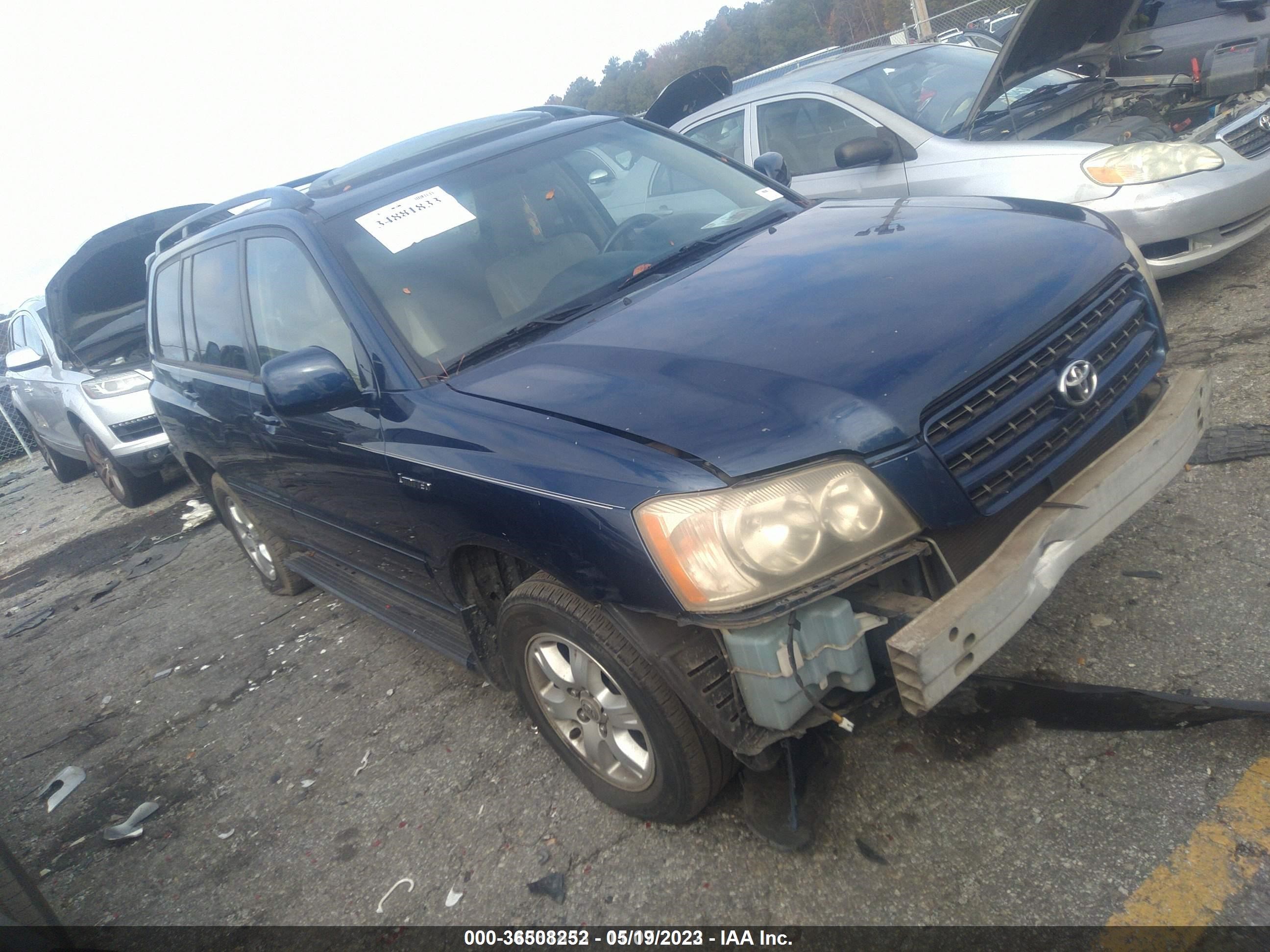 toyota highlander 2003 jtegf21a030109462