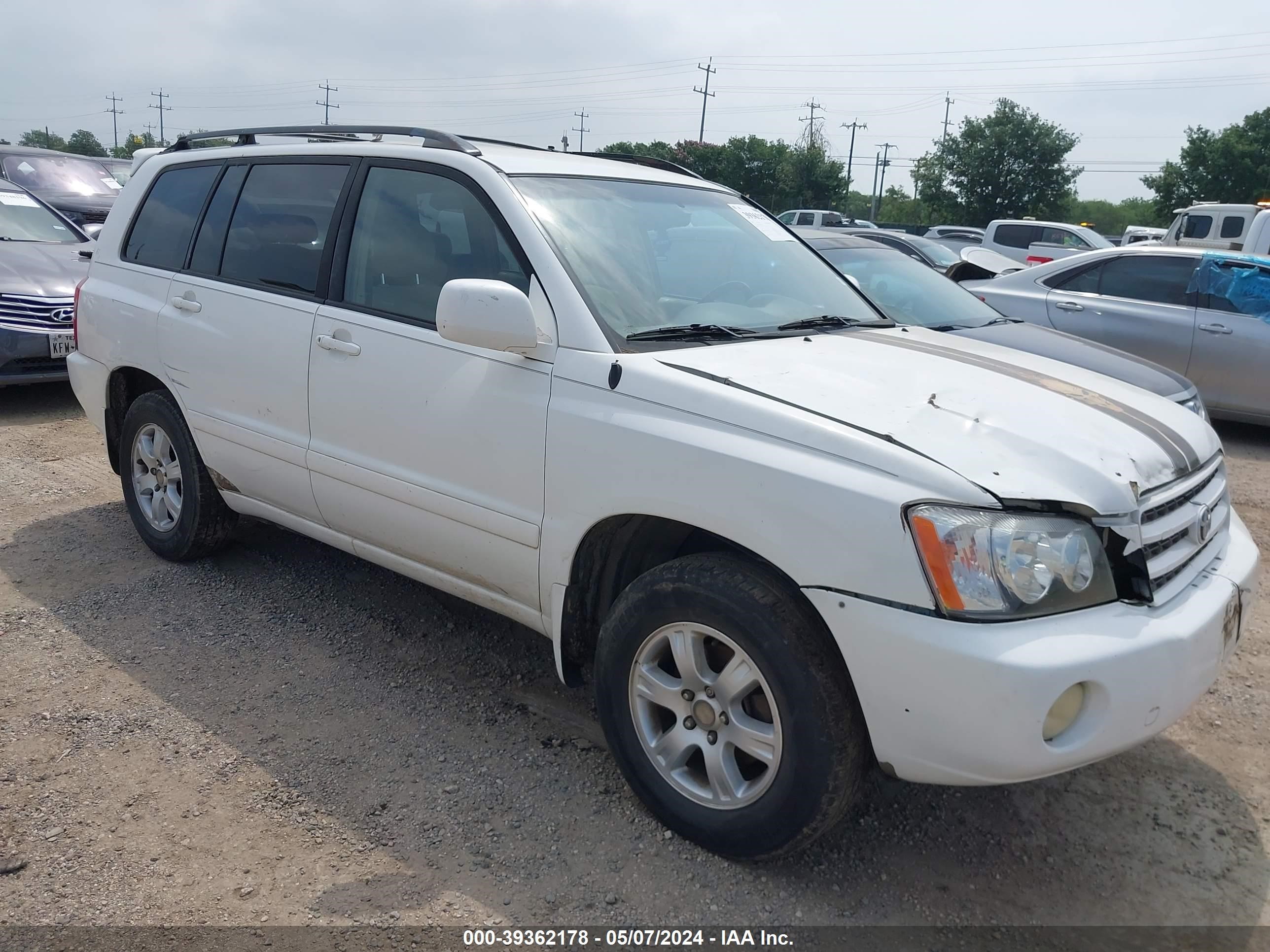 toyota highlander 2001 jtegf21a710022364