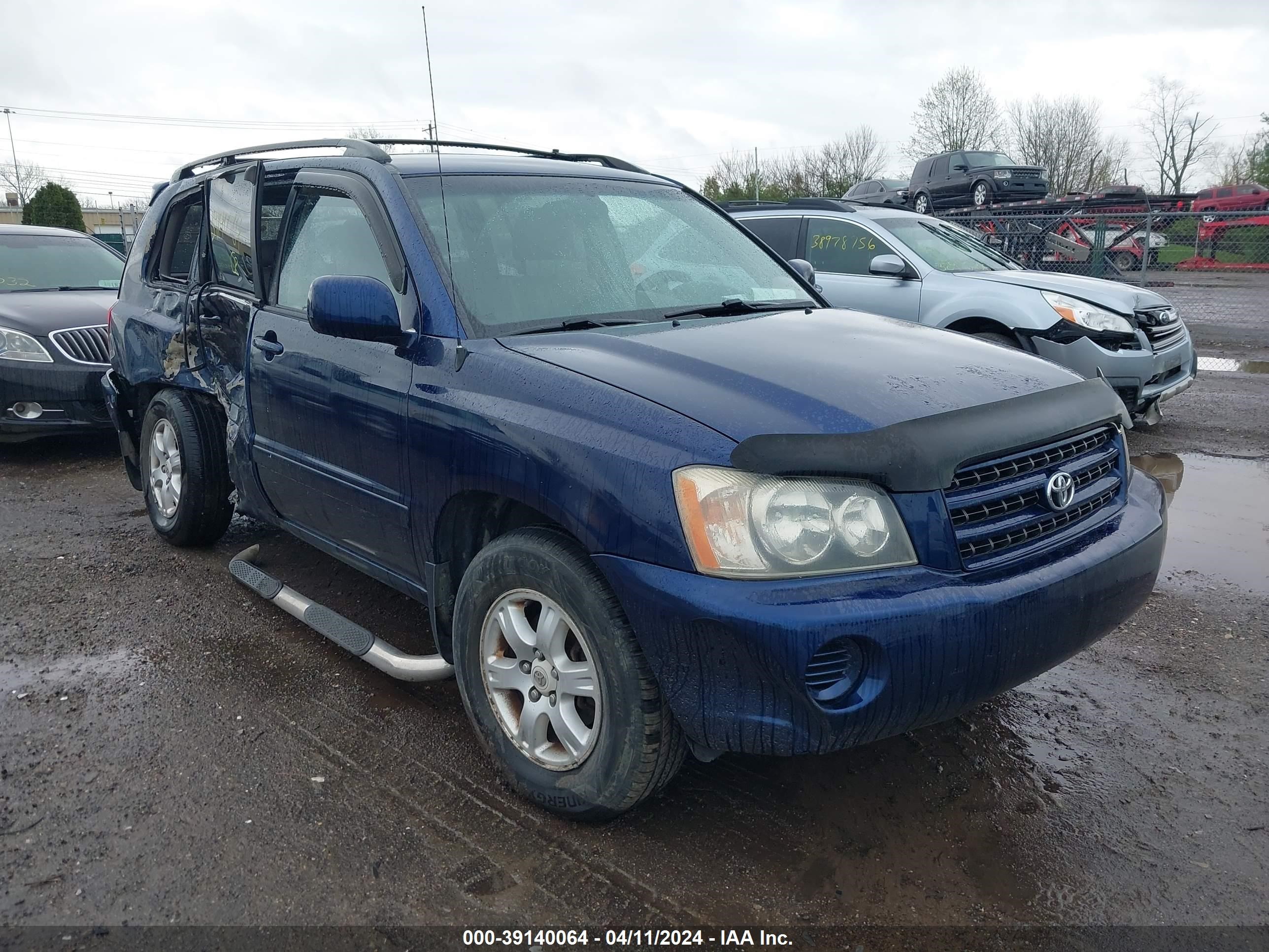 toyota highlander 2002 jtegf21a820070845