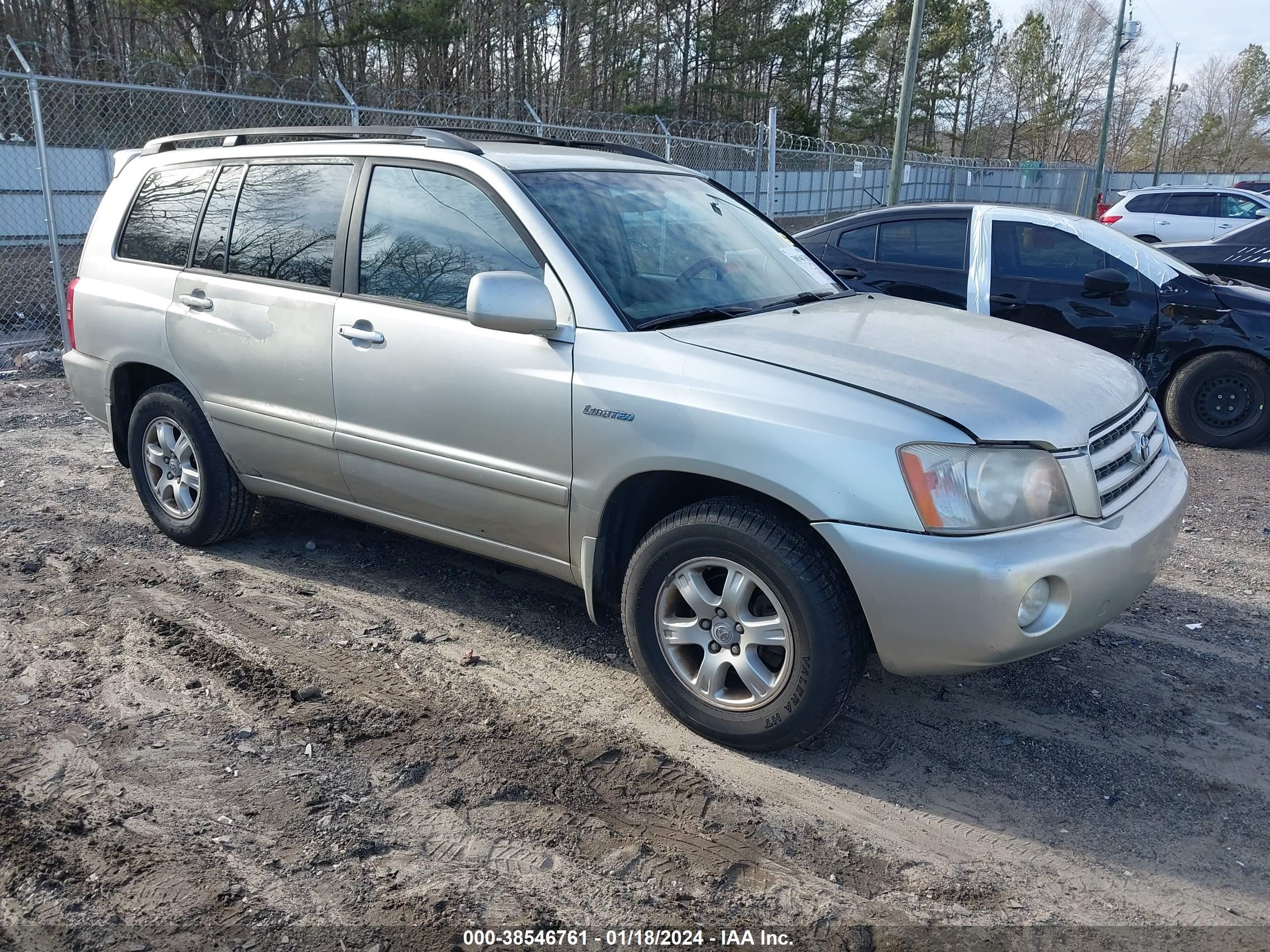 toyota highlander 2003 jtegf21a830091003