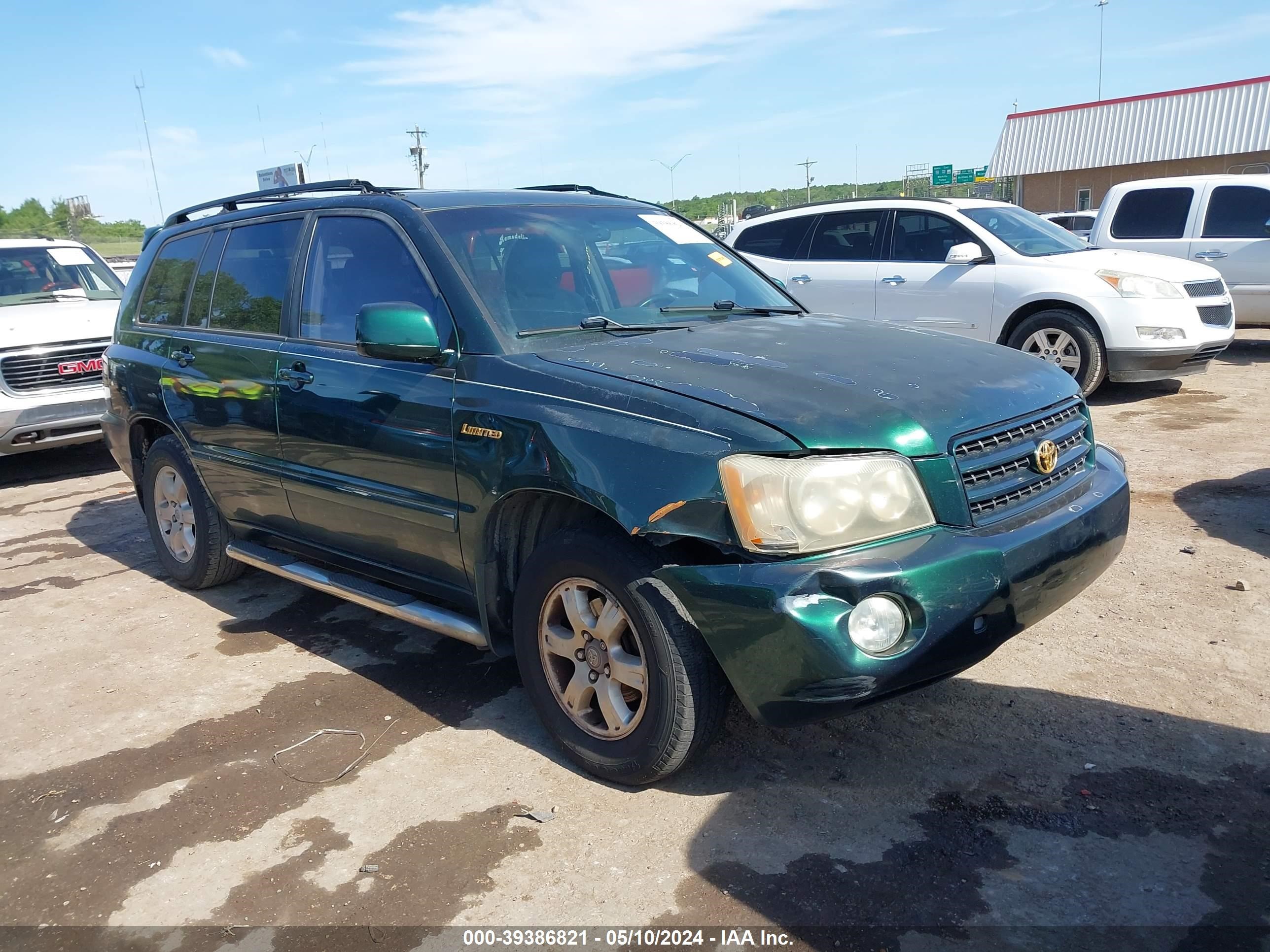 toyota highlander 2002 jtegf21ax20029620