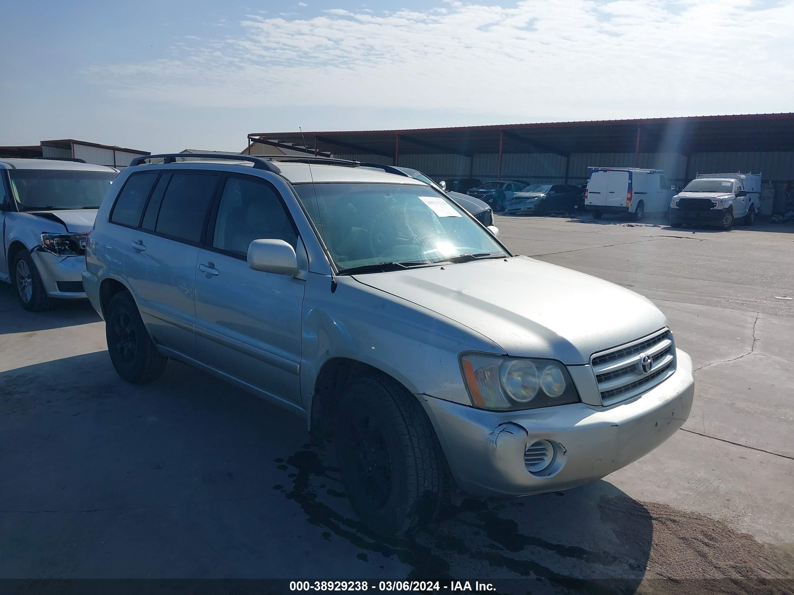 toyota highlander 2003 jtegf21ax30118752