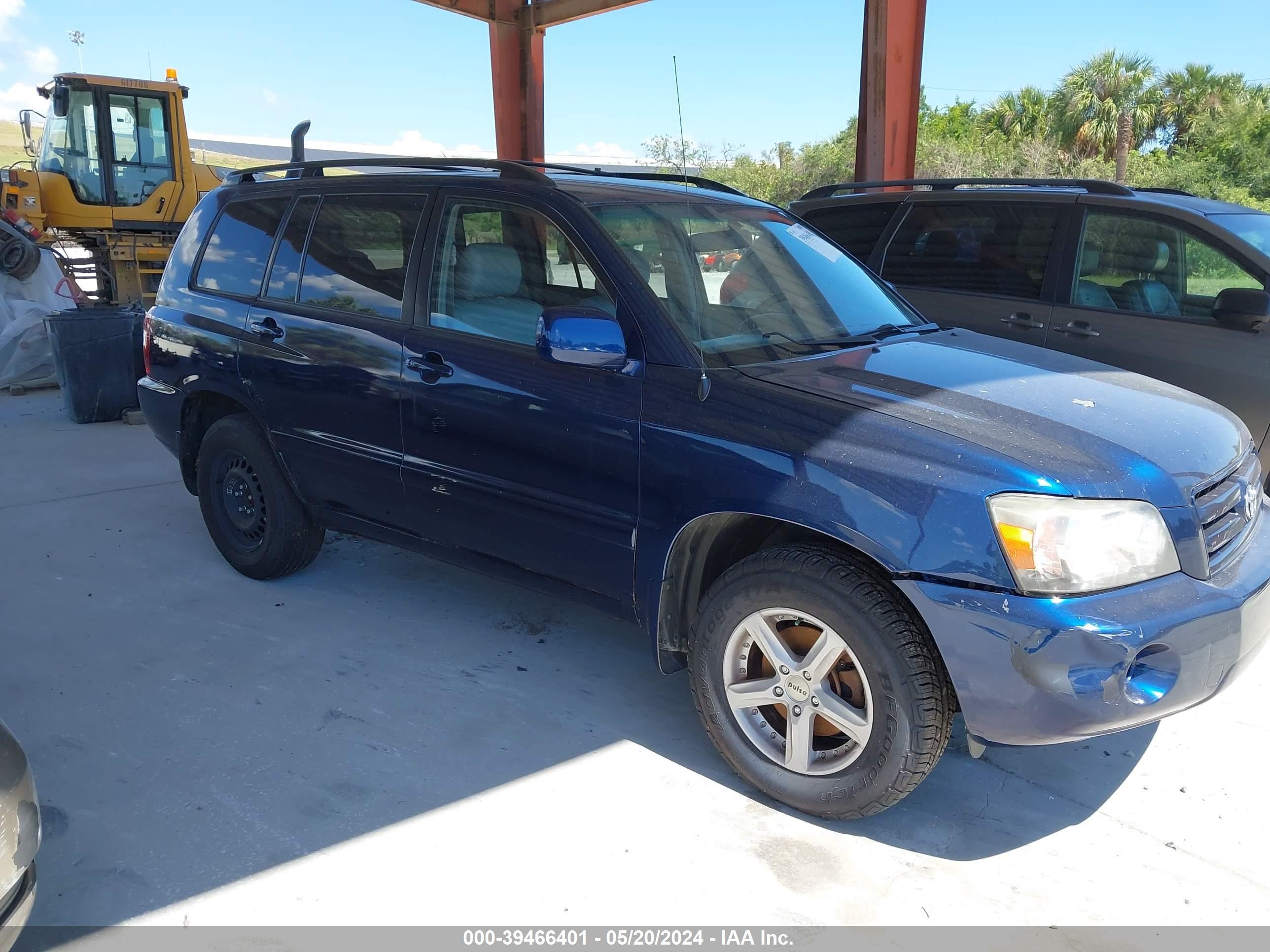 toyota highlander 2005 jtehd21a650034487