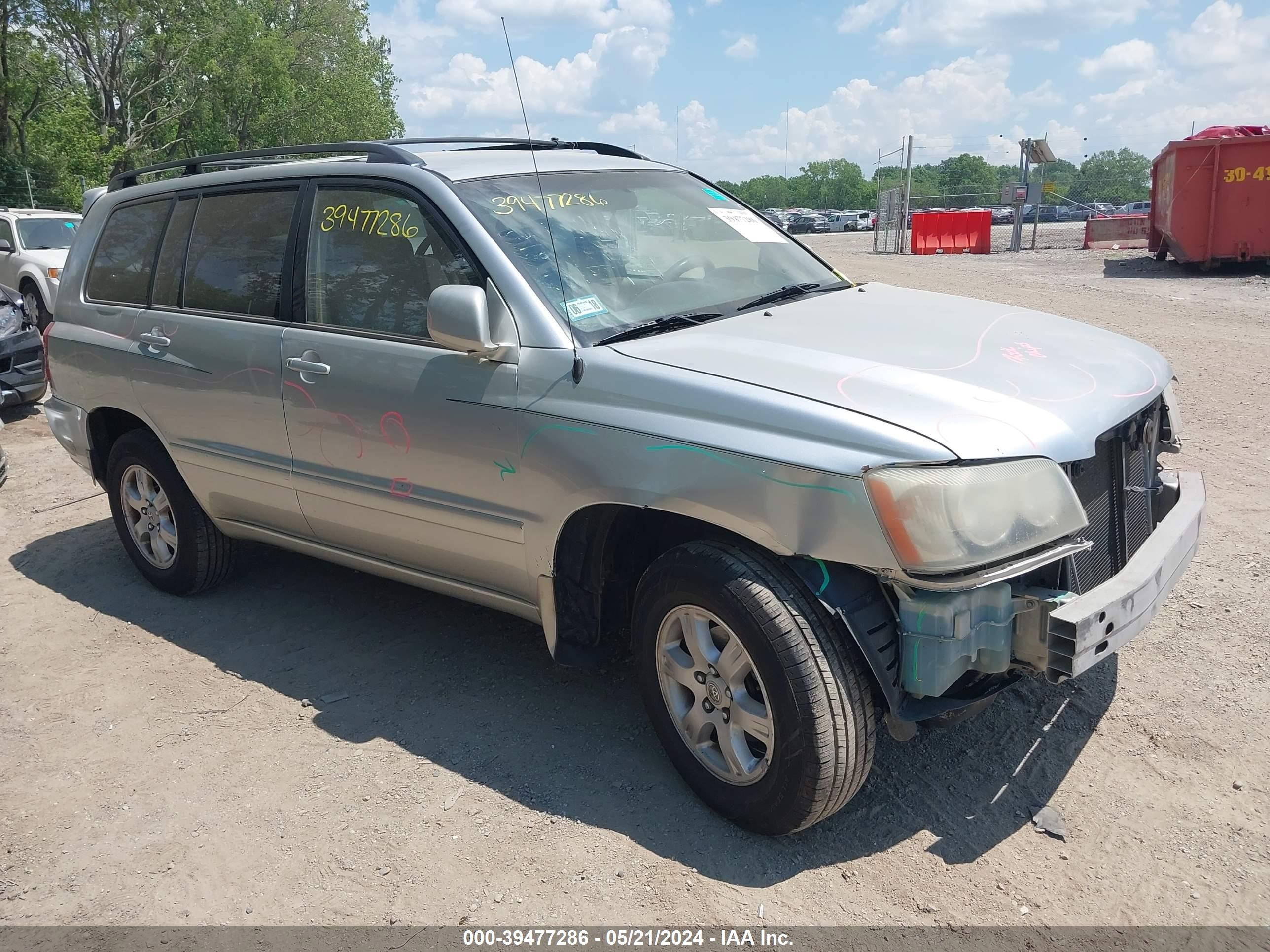 toyota highlander 2001 jtehf21a110003121