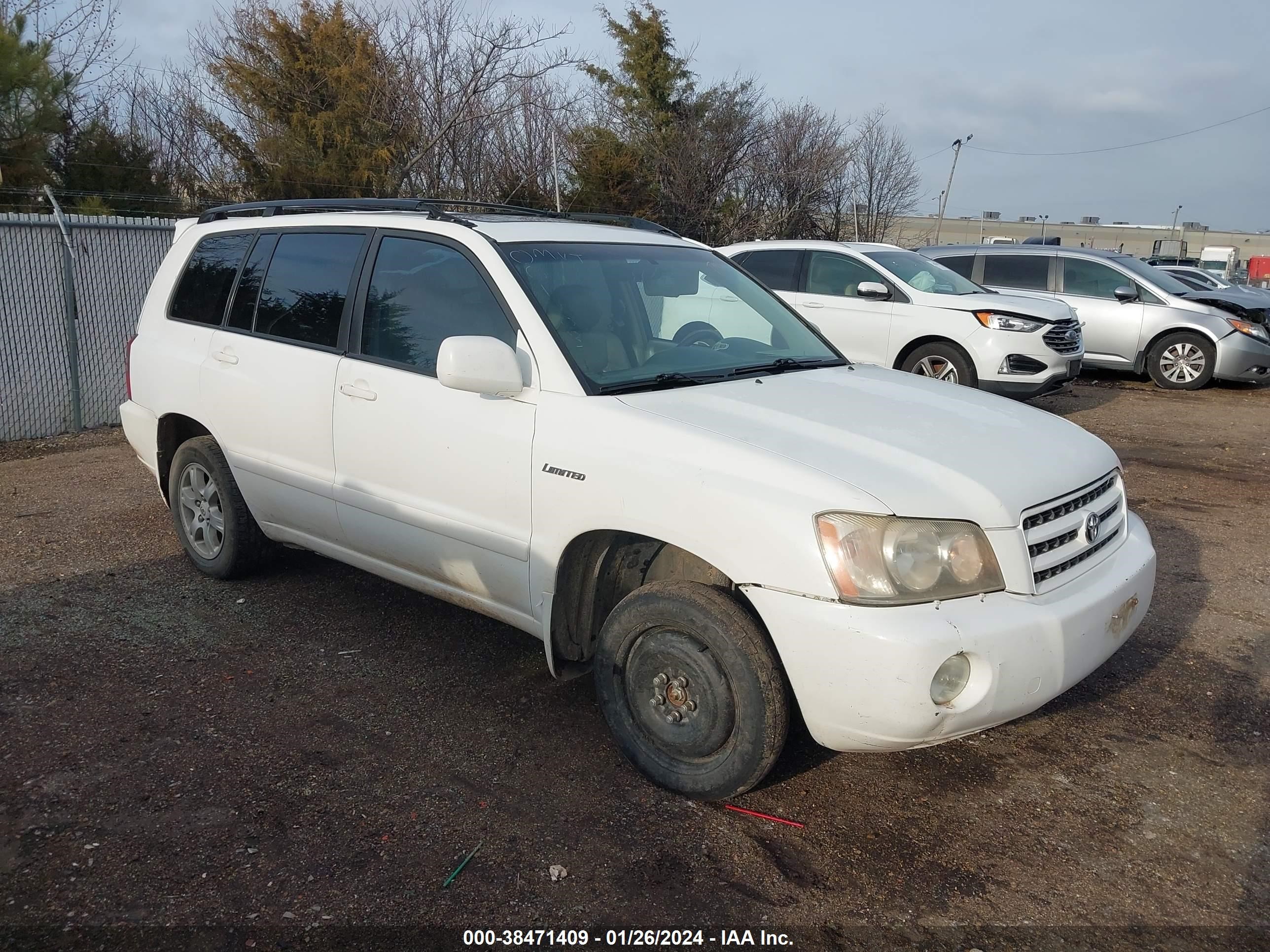 toyota highlander 2001 jtehf21a210001703