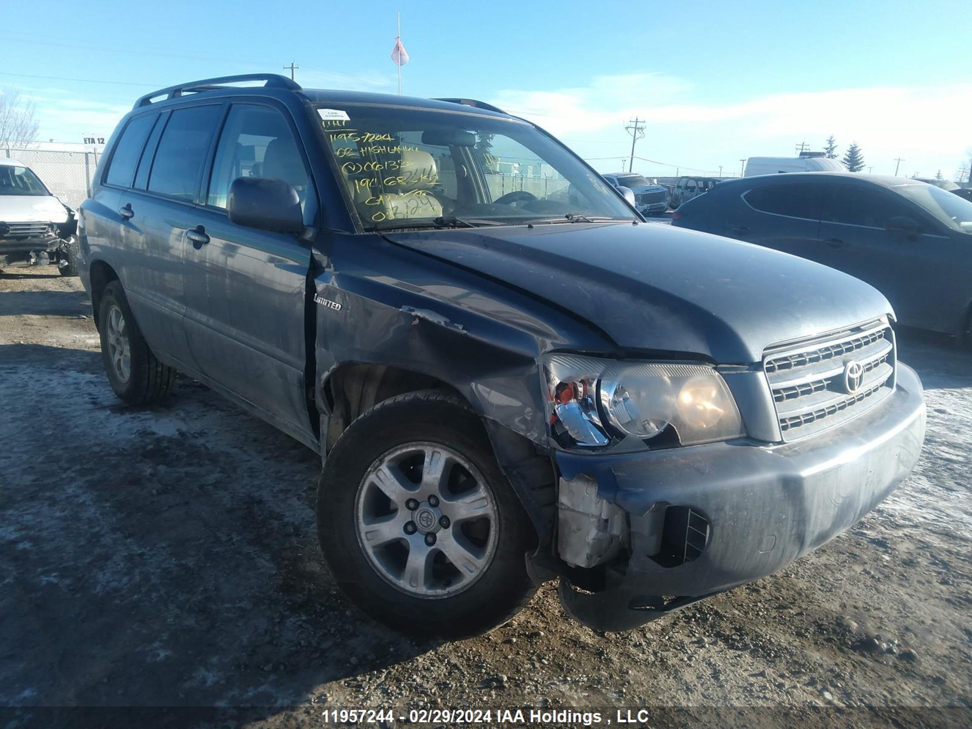 toyota highlander 2002 jtehf21a620061324