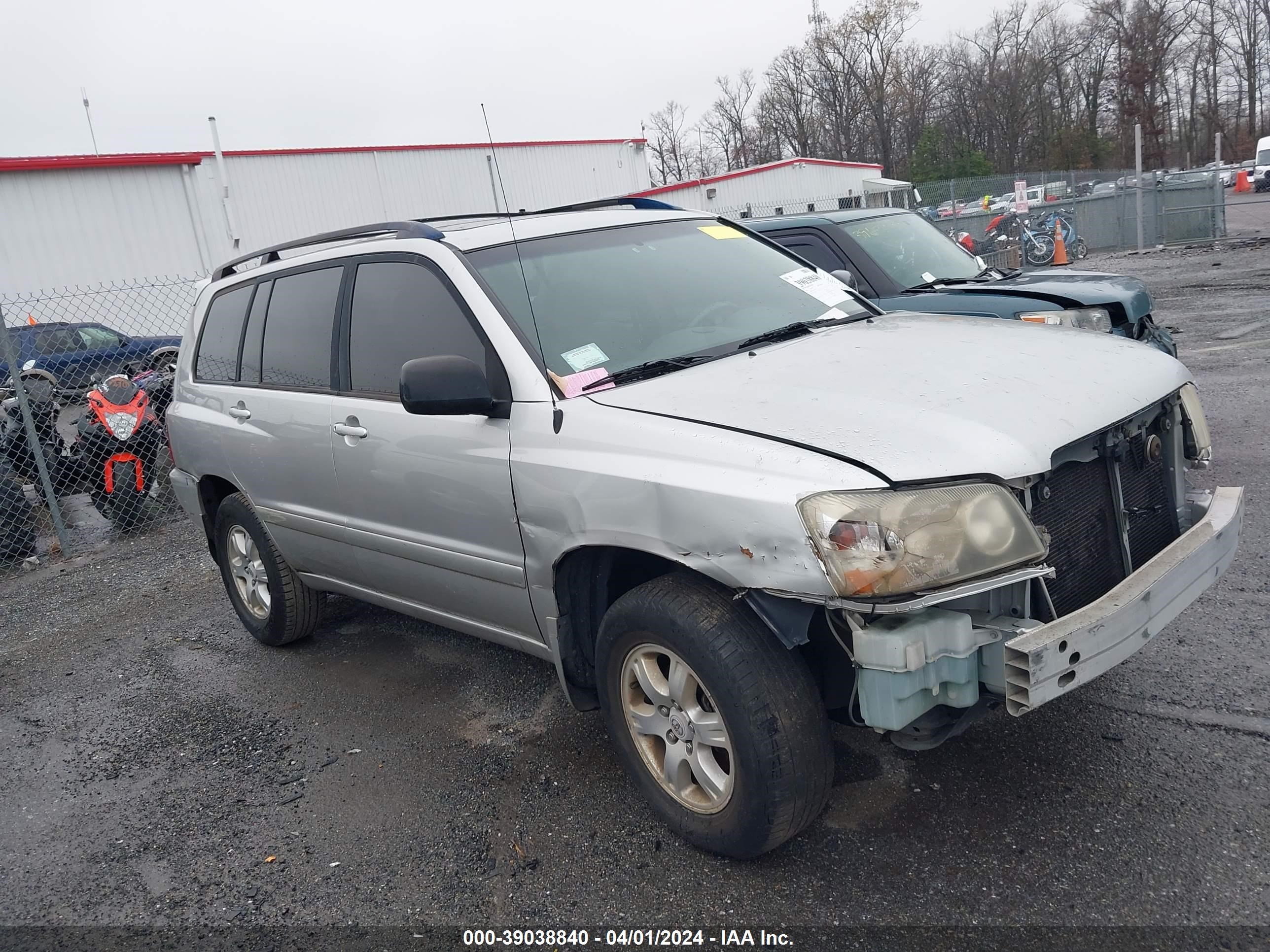 toyota highlander 2002 jtehf21a720046248