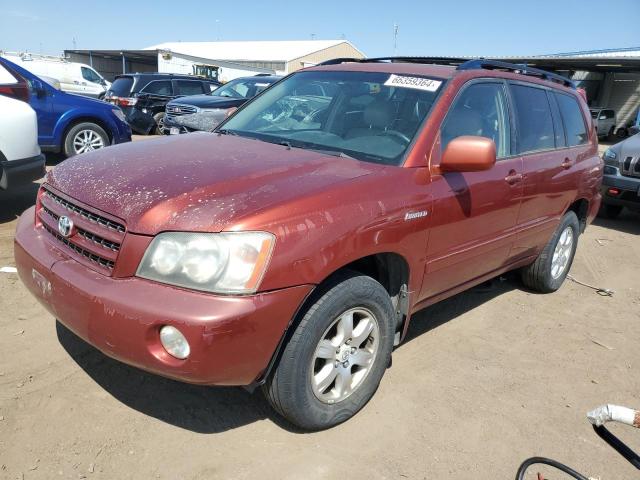 toyota highlander 2002 jtehf21ax20059043