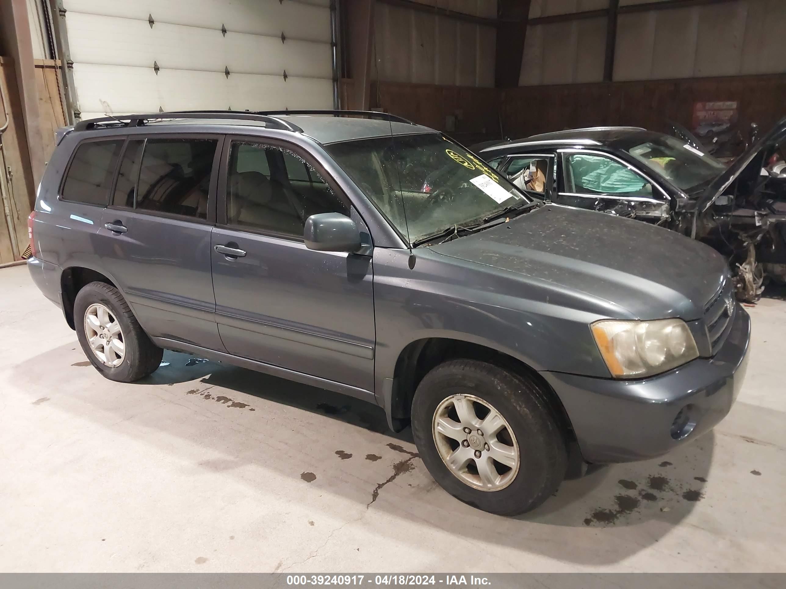 toyota highlander 2003 jtehf21ax30099057