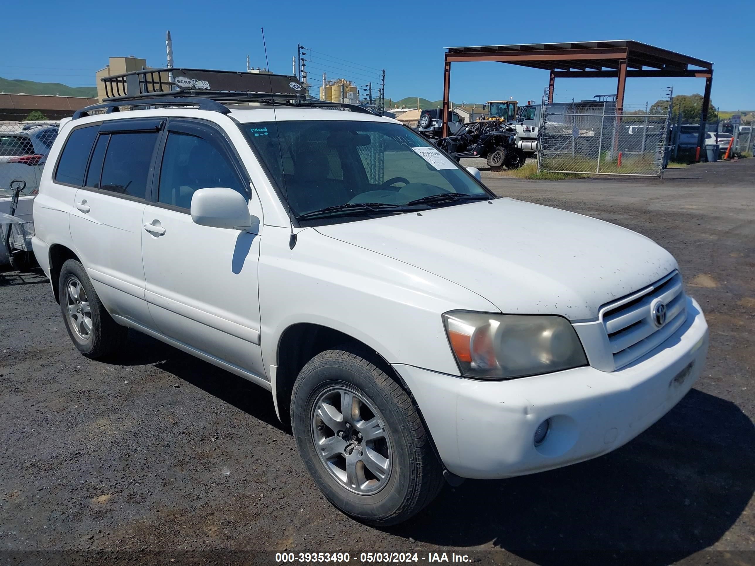 toyota highlander 2007 jtehp21ax70190297