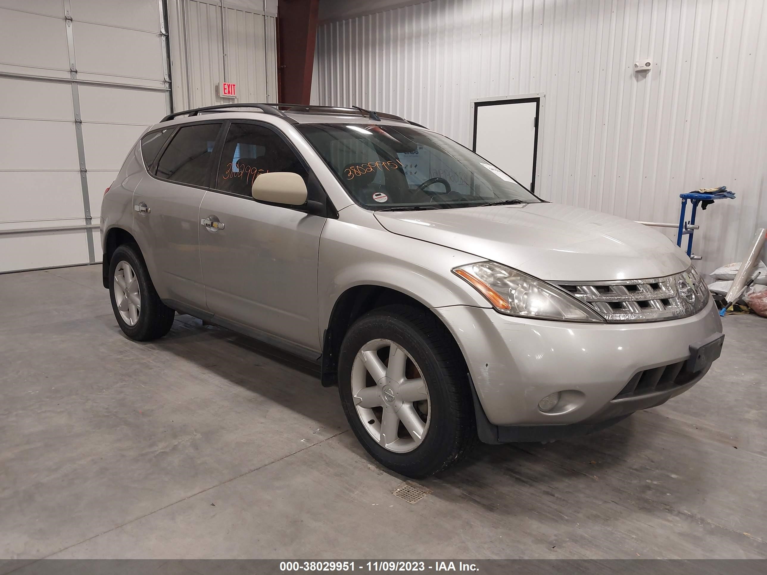 nissan murano 2005 jv8az08w95w444554