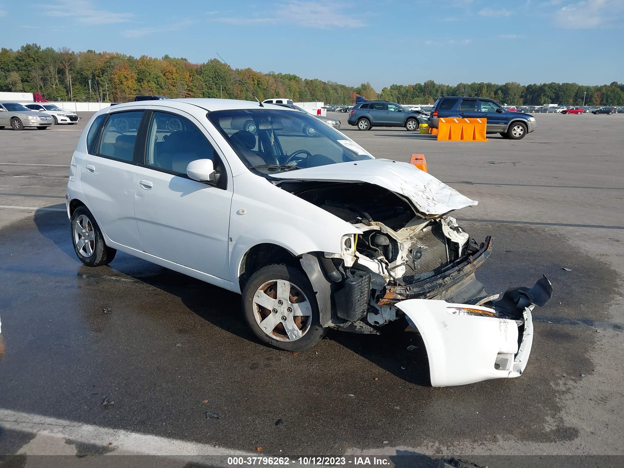 chevrolet aveo 2007 kl1td66607b707606