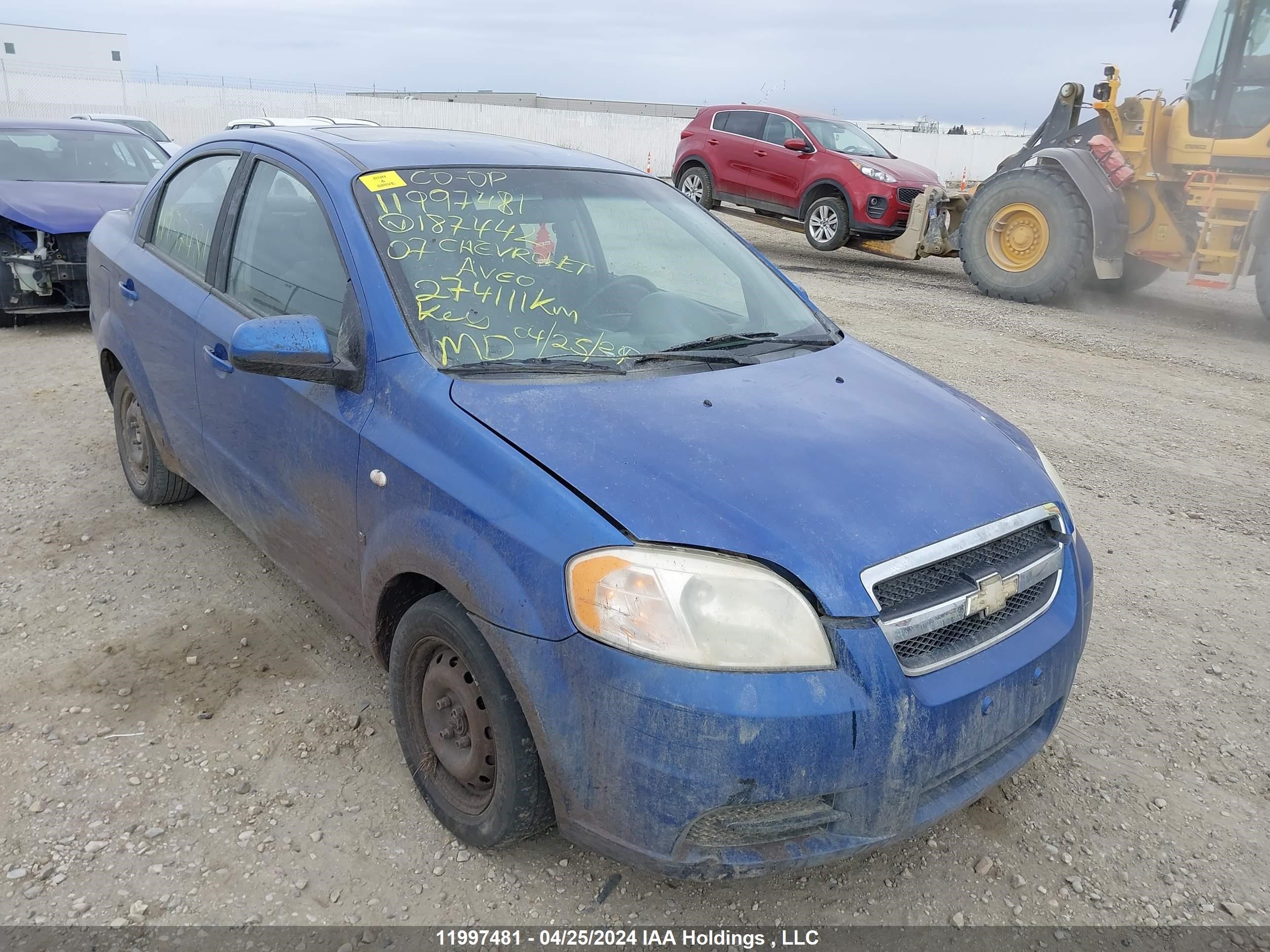 chevrolet aveo 2007 kl1tg55697b187442