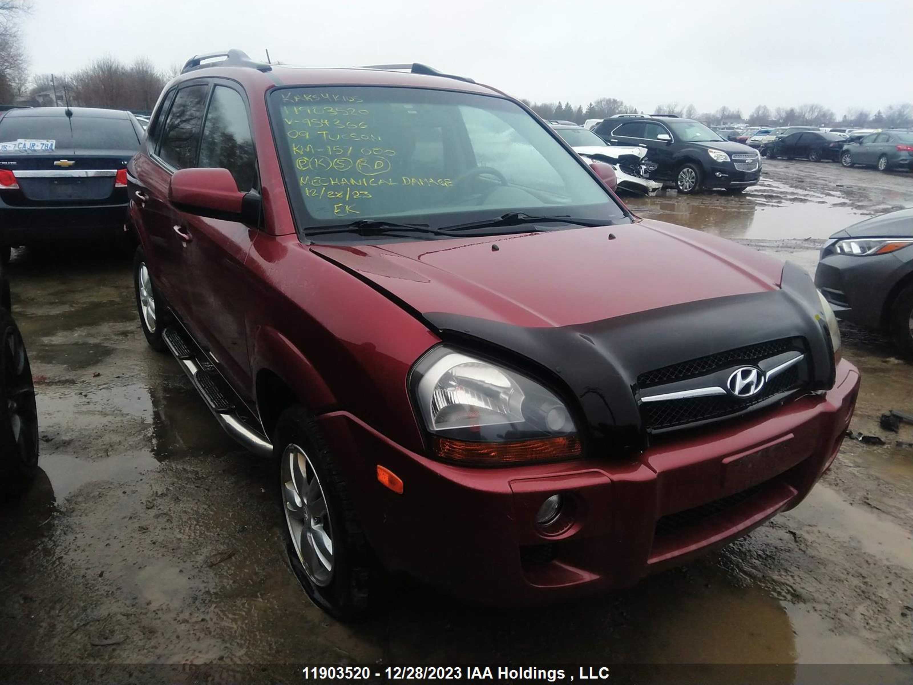 hyundai tucson 2009 km8jm12b19u954366