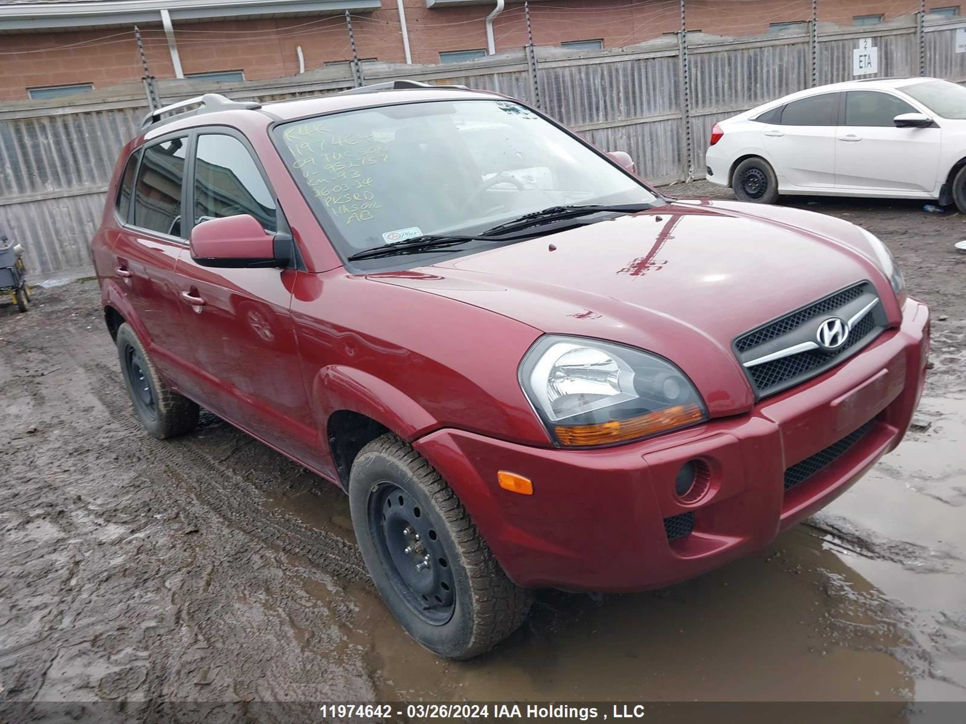 hyundai tucson 2009 km8jm12b69u952757