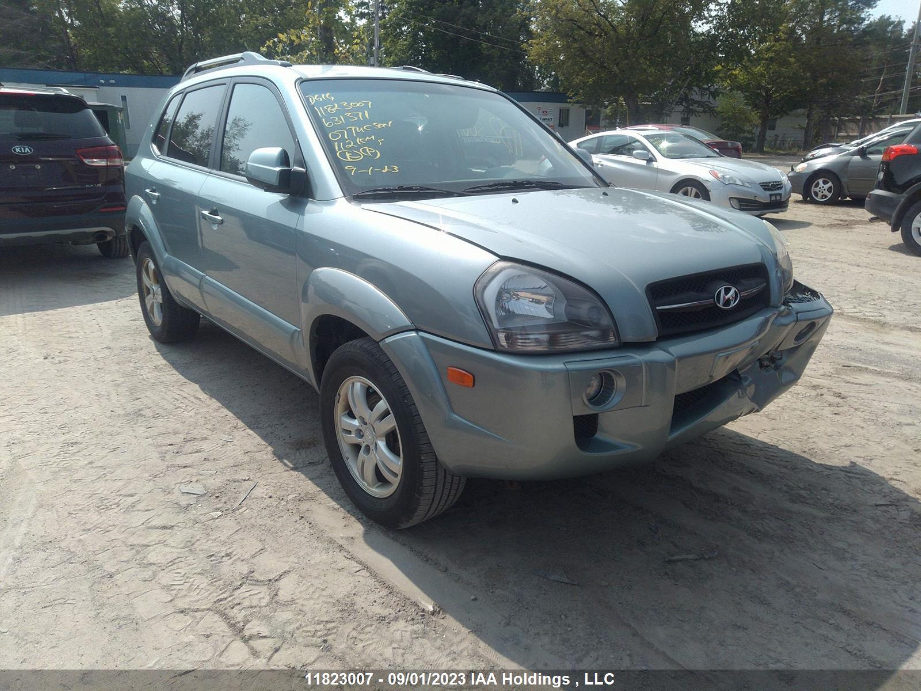 hyundai tucson 2007 km8jm72dx7u631371